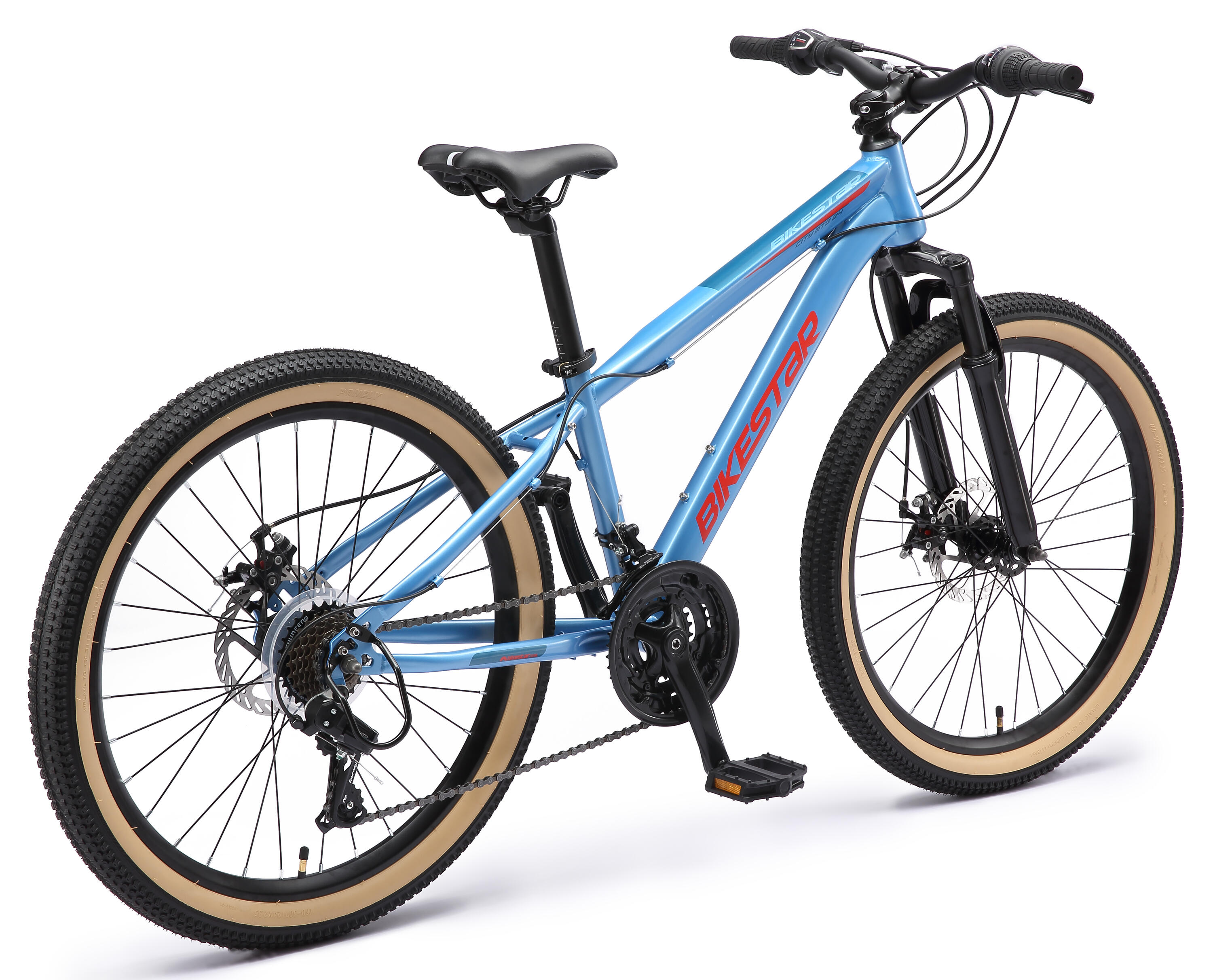 VTT 24" vélo enfant 9 ans, semi-rigide, 21 vitesses, frein à disque 4/7