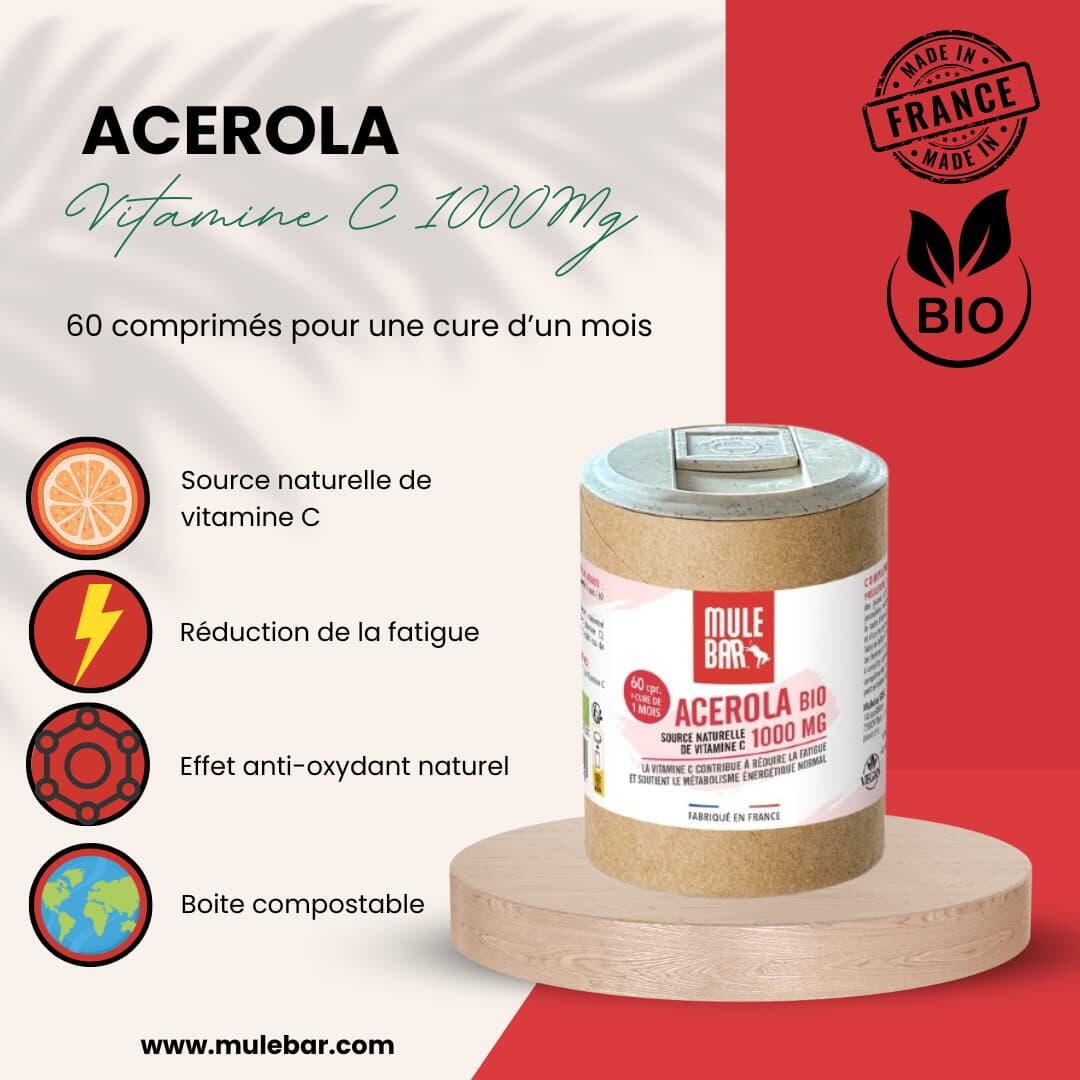 Acérola Vitamine C 1000mg Mulebar 4/6
