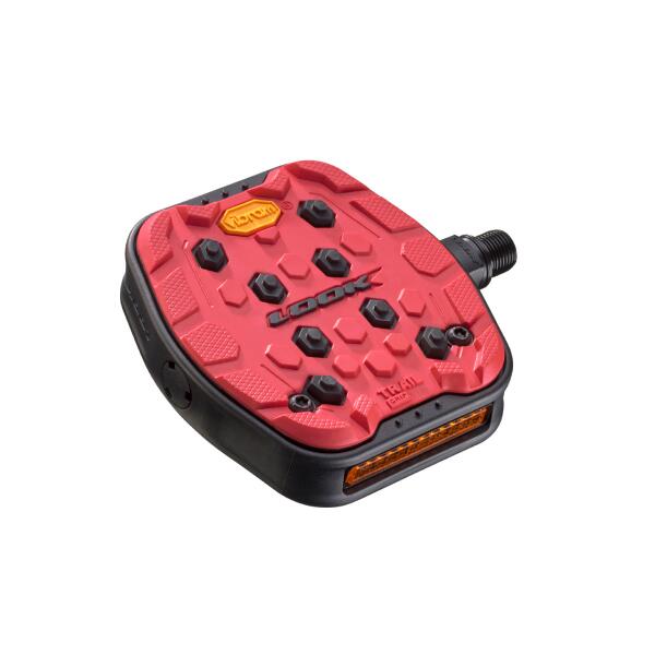 Pedais de bicicleta planos antiderrapantes TRAIL GRIP R - Vermelhos 2/3