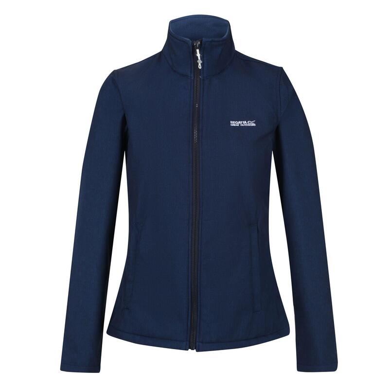 Casaco para Caminhada Softshell Connie V Mulher Azul Marinho