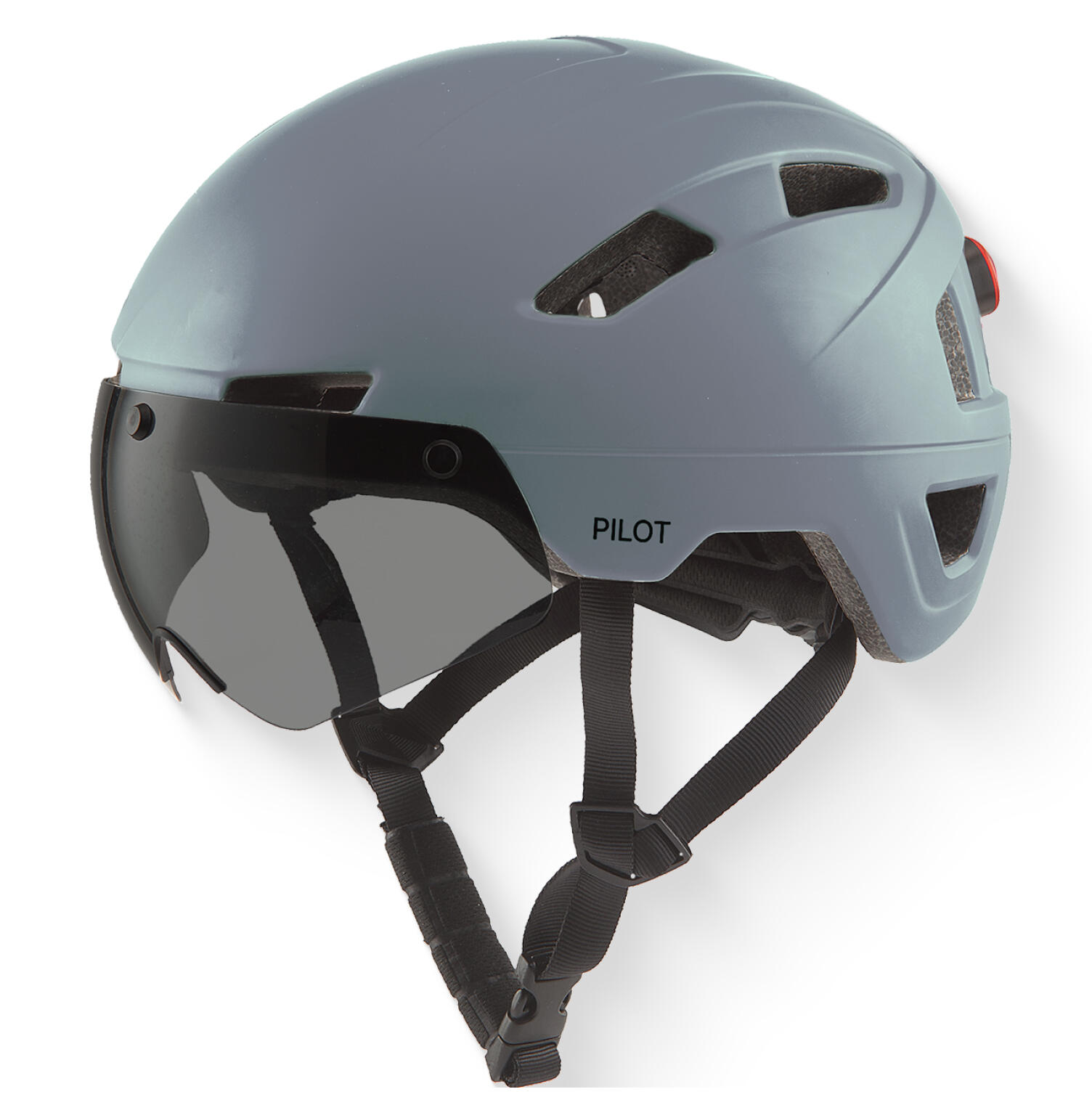 Casque vélo GO-OFF PILOT avec visière certifiée NTA – Gris, M 7/7