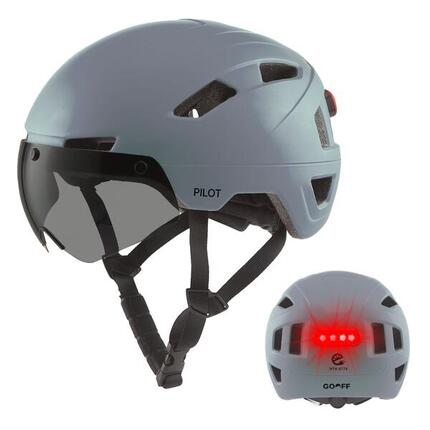 Casque vélo GO-OFF PILOT avec visière certifiée NTA – Jaune , L