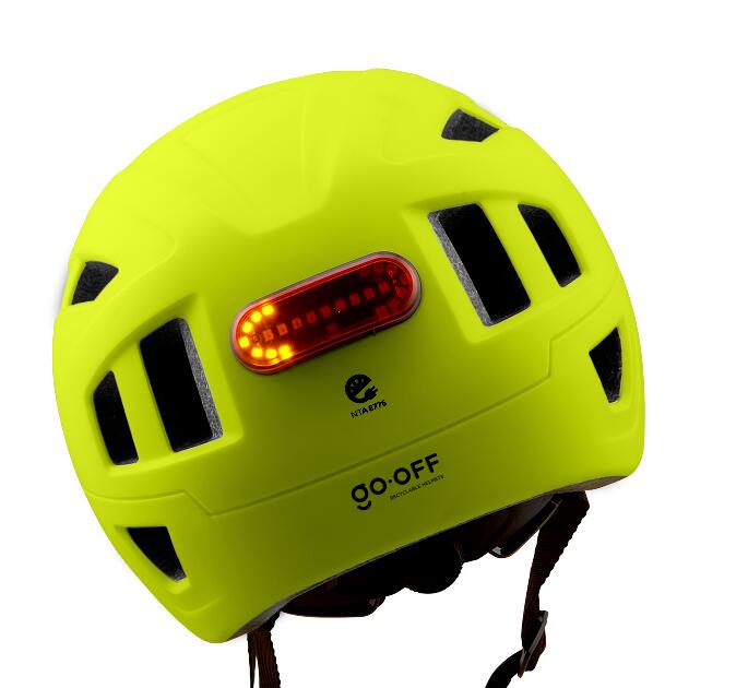 GO-OFF PILOT fietshelm met regencap & NTA certificering (fluorgeel XL) 3/7