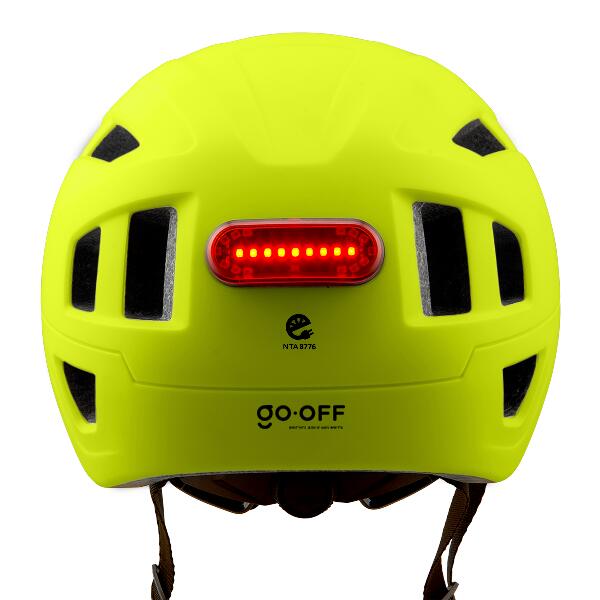 GO-OFF PILOT fietshelm met regencap & NTA certificering (fluorgeel XL) 2/7