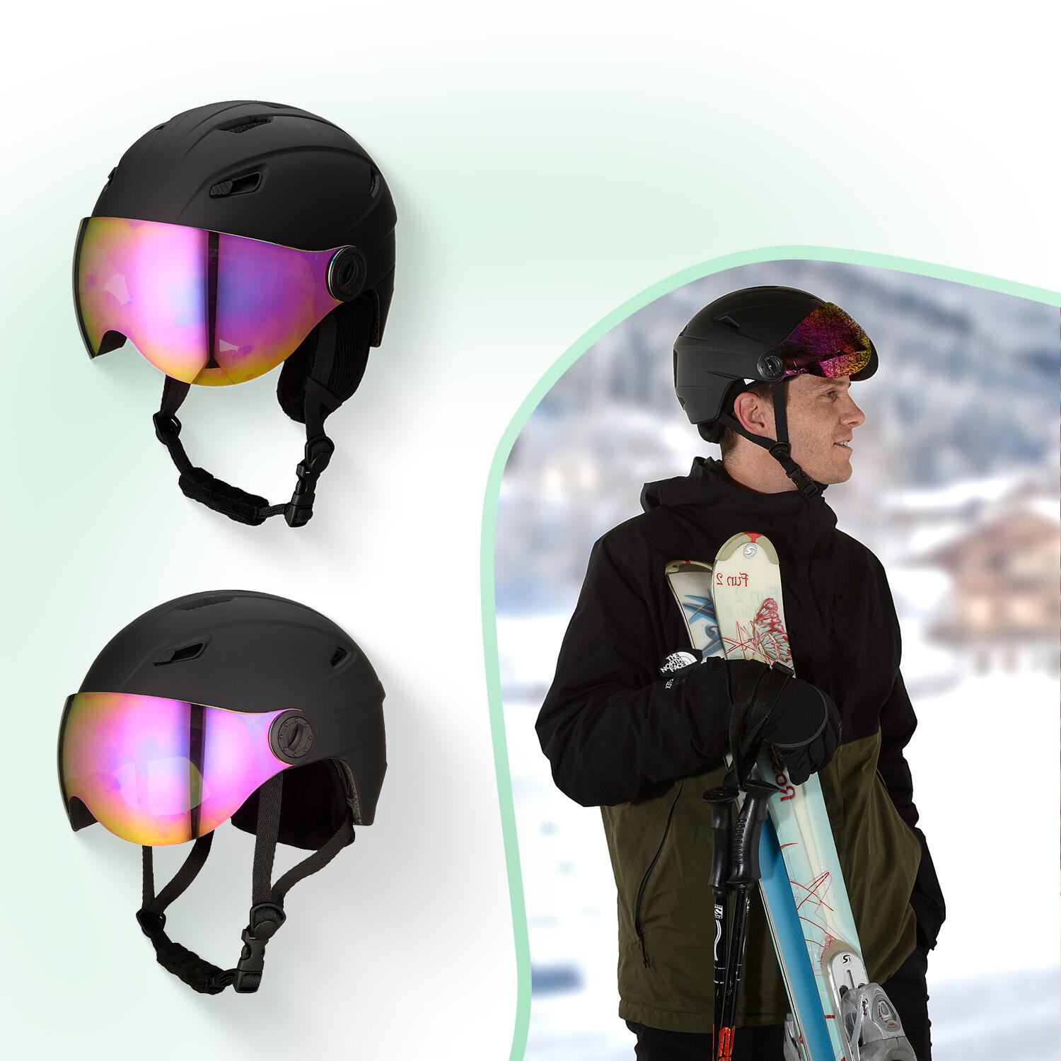 Casque de ski GO-OFF SPEED avec visière – noir – taille M 4/7