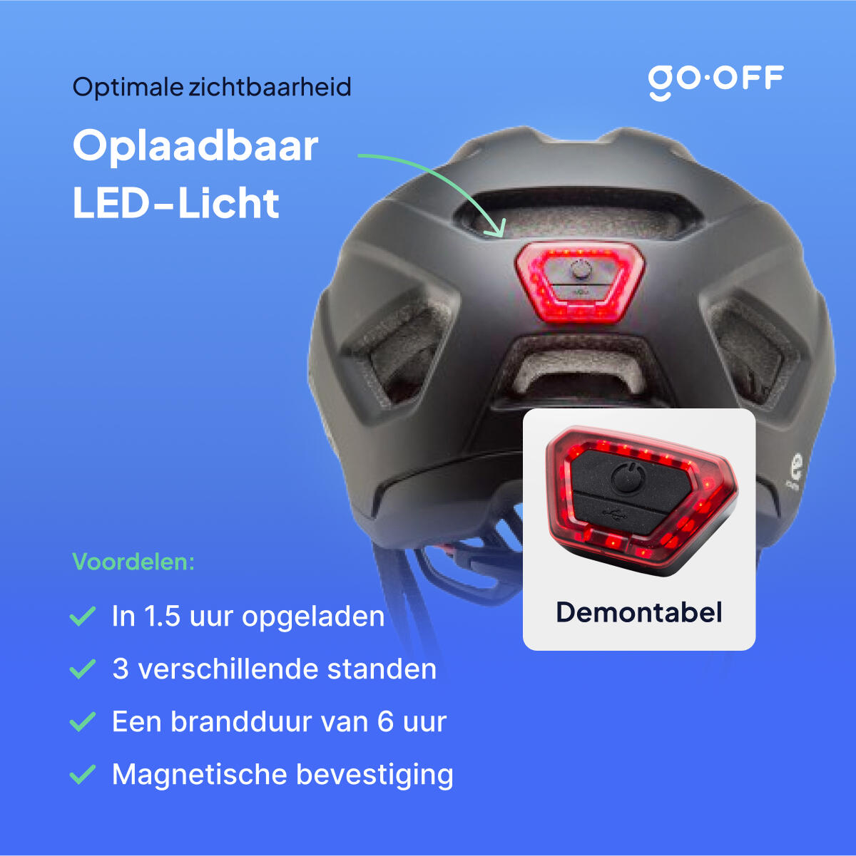 Casque vélo GO-OFF RIDER SMART avec visière – taille M 2/7