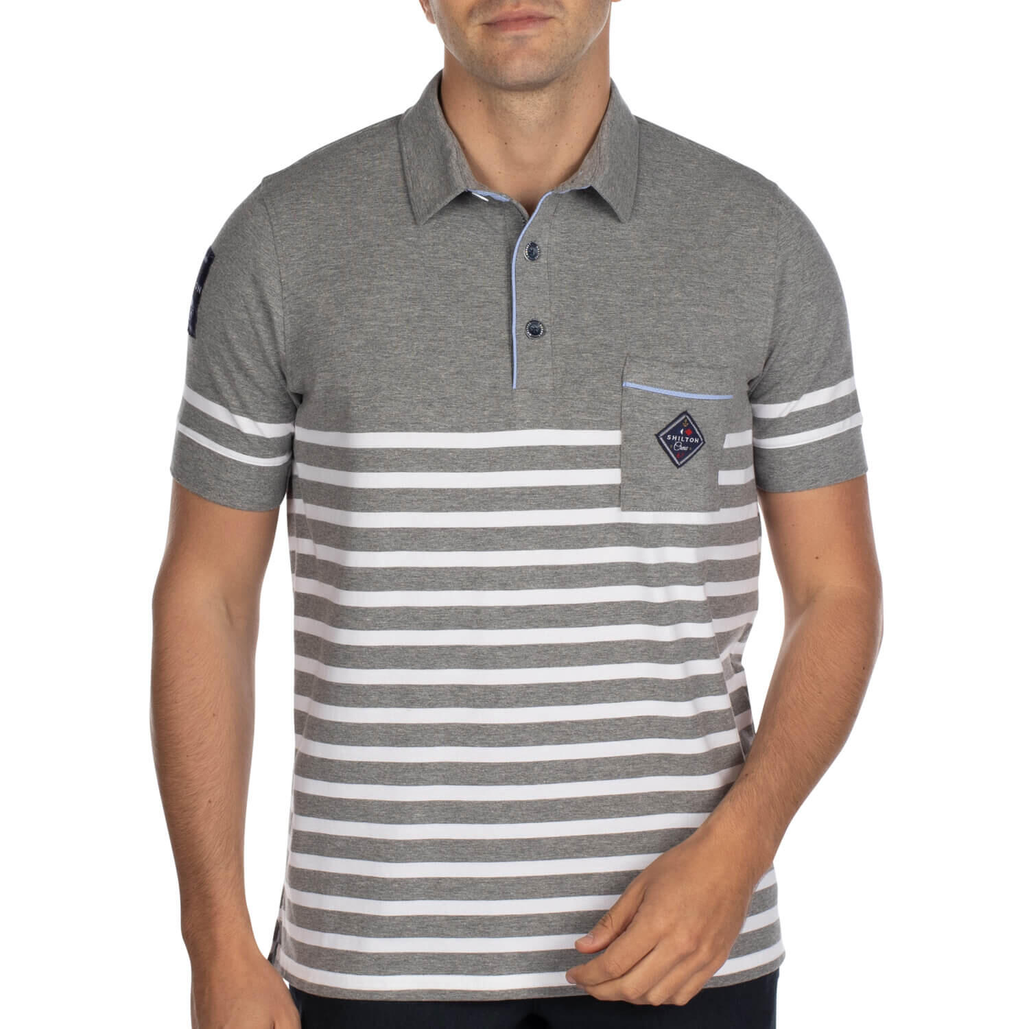 Shilton - Polo Marinière Crew 67 Homme - Polo Manches Courtes - Gris - Decathlon