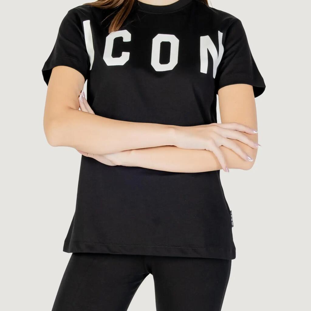 WOMEN'S crop top t-shirt  BLACK