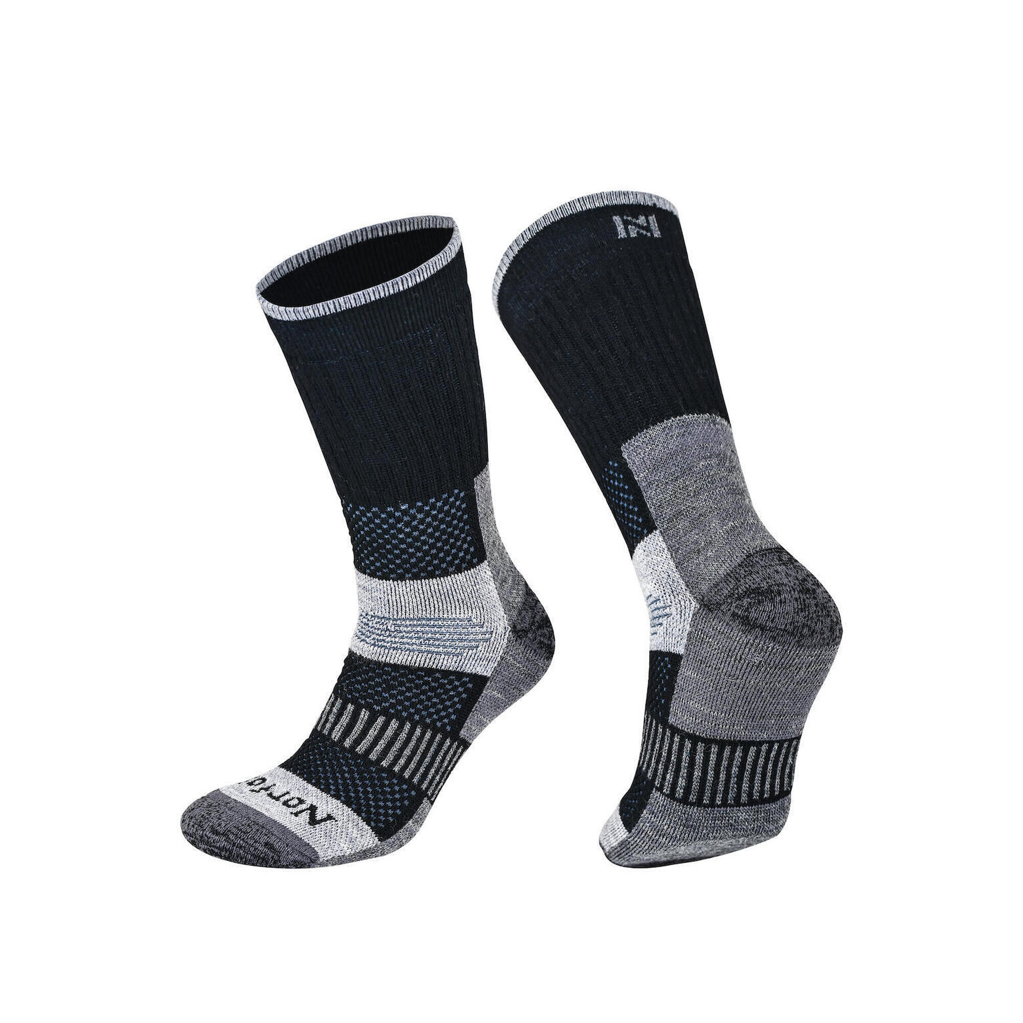 Norfolk - Chaussettes Randonnée Laine Mérinos Avec Amorti Et Isolation Thermique - Voyager - Chaussettes - Gris|noir - 43/46 - Decathlon