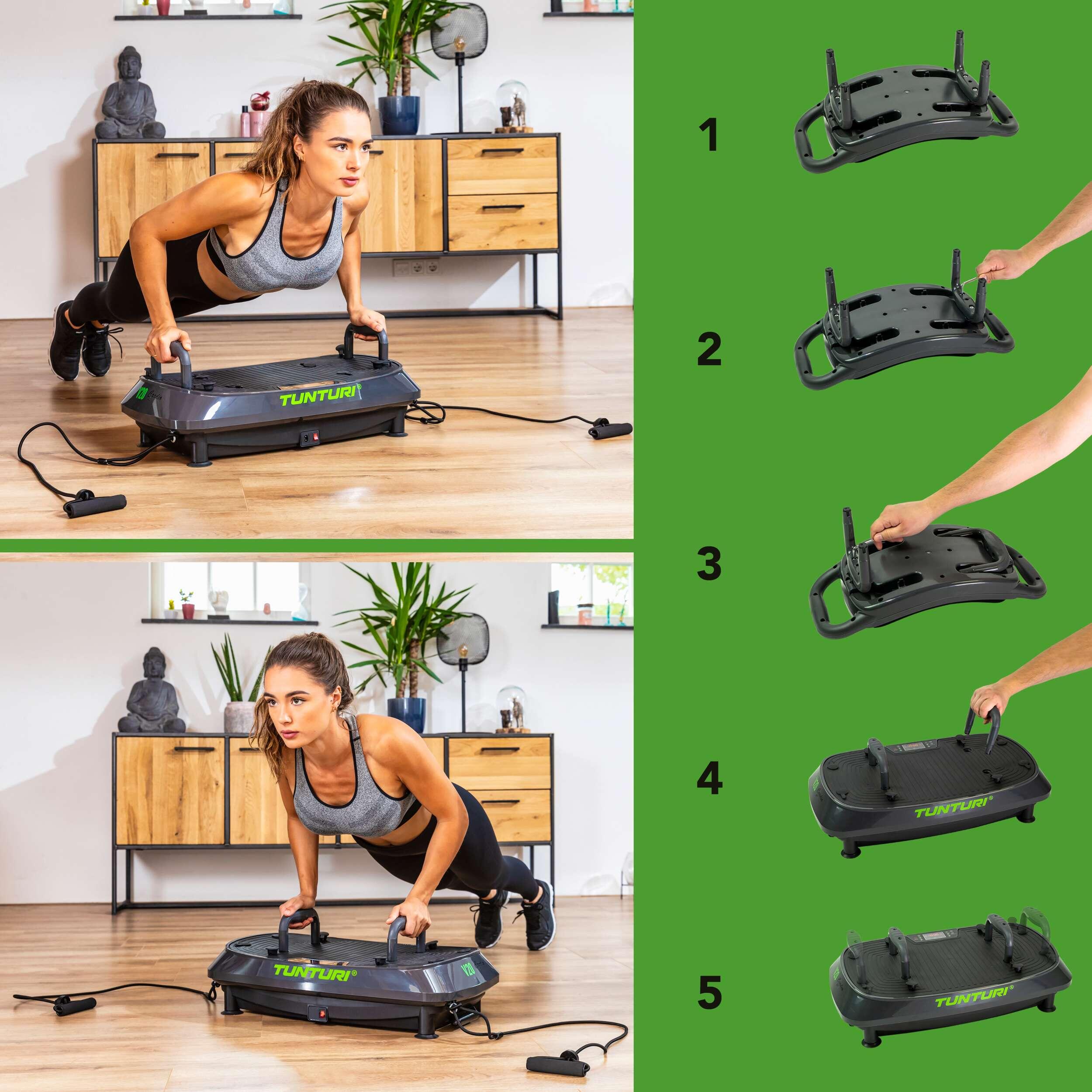 Tunturi Cardio Fit Vibrationsplatte V20 Schwarz 5/7