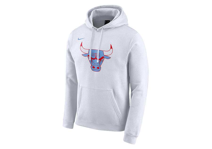 Bluza męska nike nba chicago bulls city edition logo pullover hoodie white