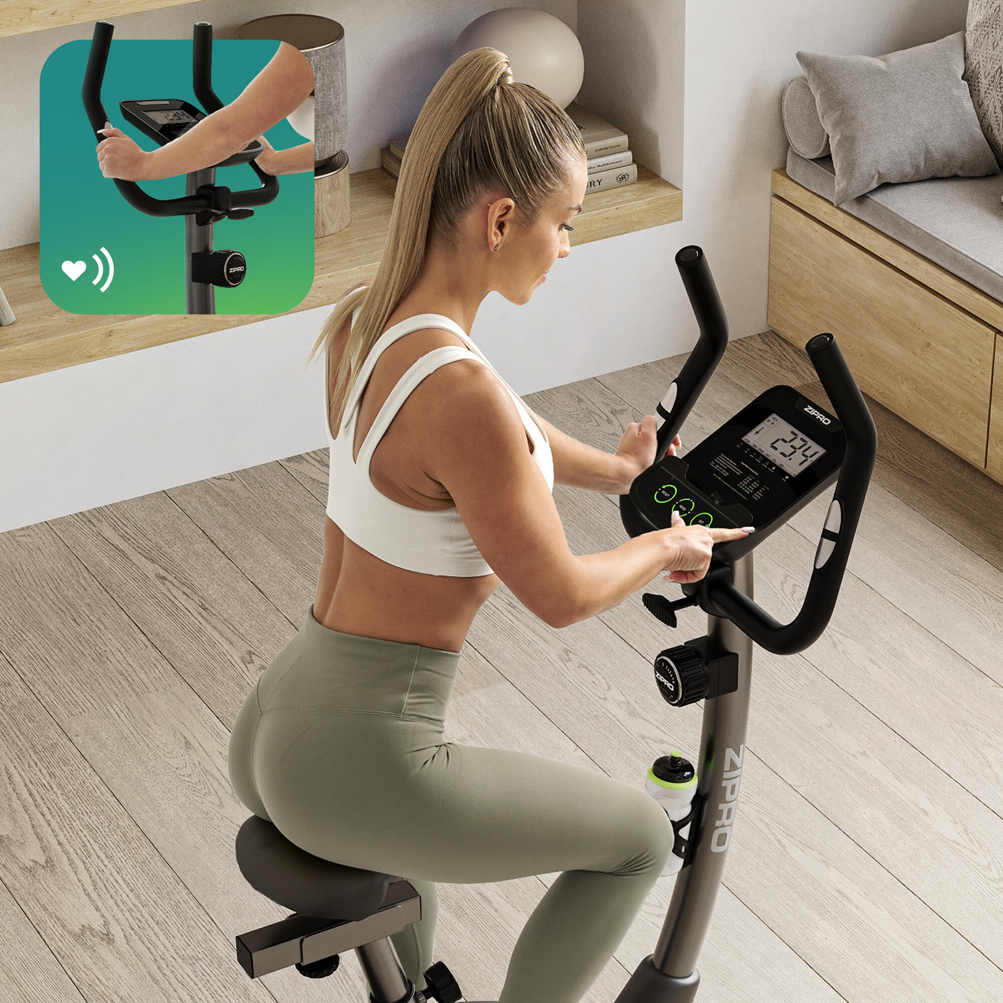 ZIPRO Hometrainer Fiets Fitness Opvouwbare Magnetische 8 Niveaus Fitnessfiets Stille Thuis Cardio Apparaat Trainen Oefenfiets Compacte Inklapbare Fietstrainer Training Stationaire Cycle - Eclipse X