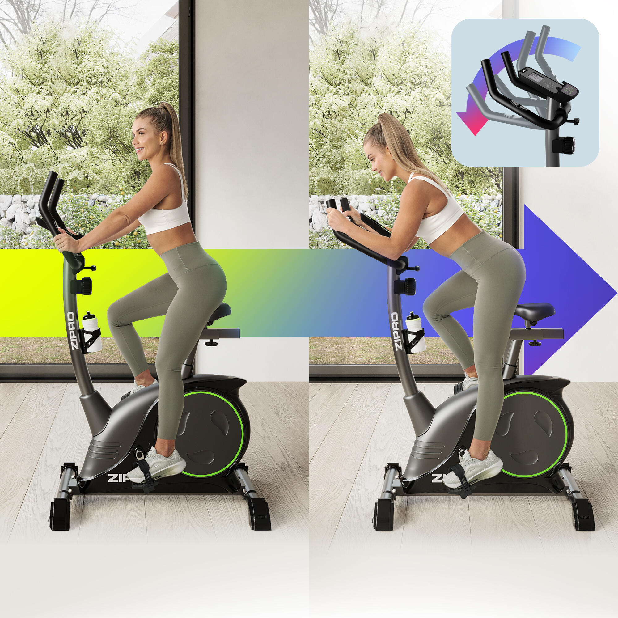 Vélo d'appartement magnétique Zipro Nitro pour fitness et cardio 5/8