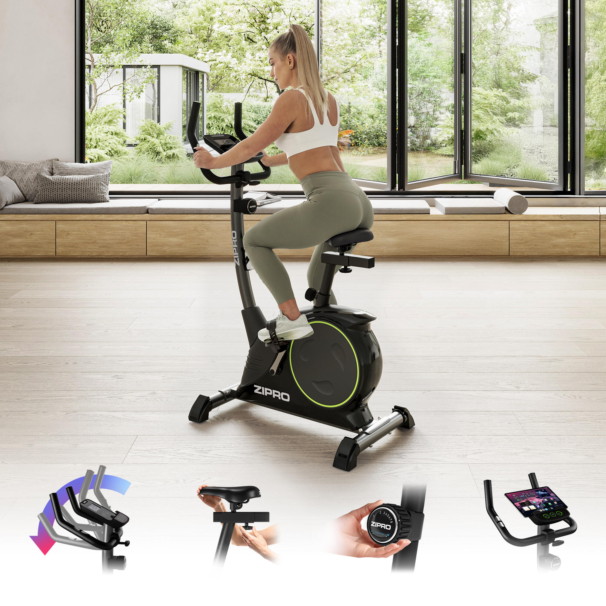 Vélo d'appartement magnétique Zipro Nitro pour fitness et cardio 7/8