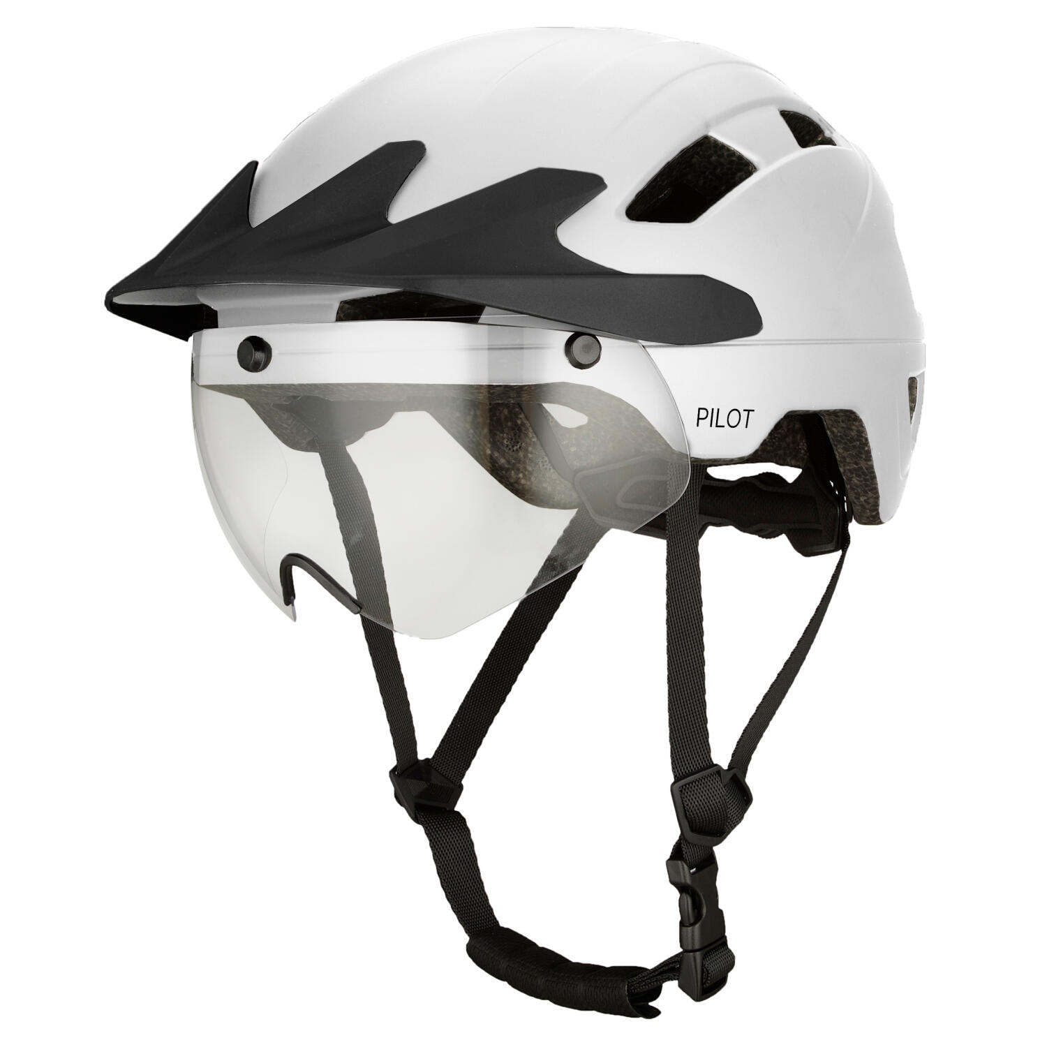 Casque vélo GO-OFF PILOT avec couvre-pluie (blanc L) 7/7