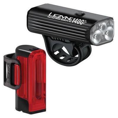 Lezyne macro drive 1400+ / strip drive pro 400+ paar fietslampen zwart