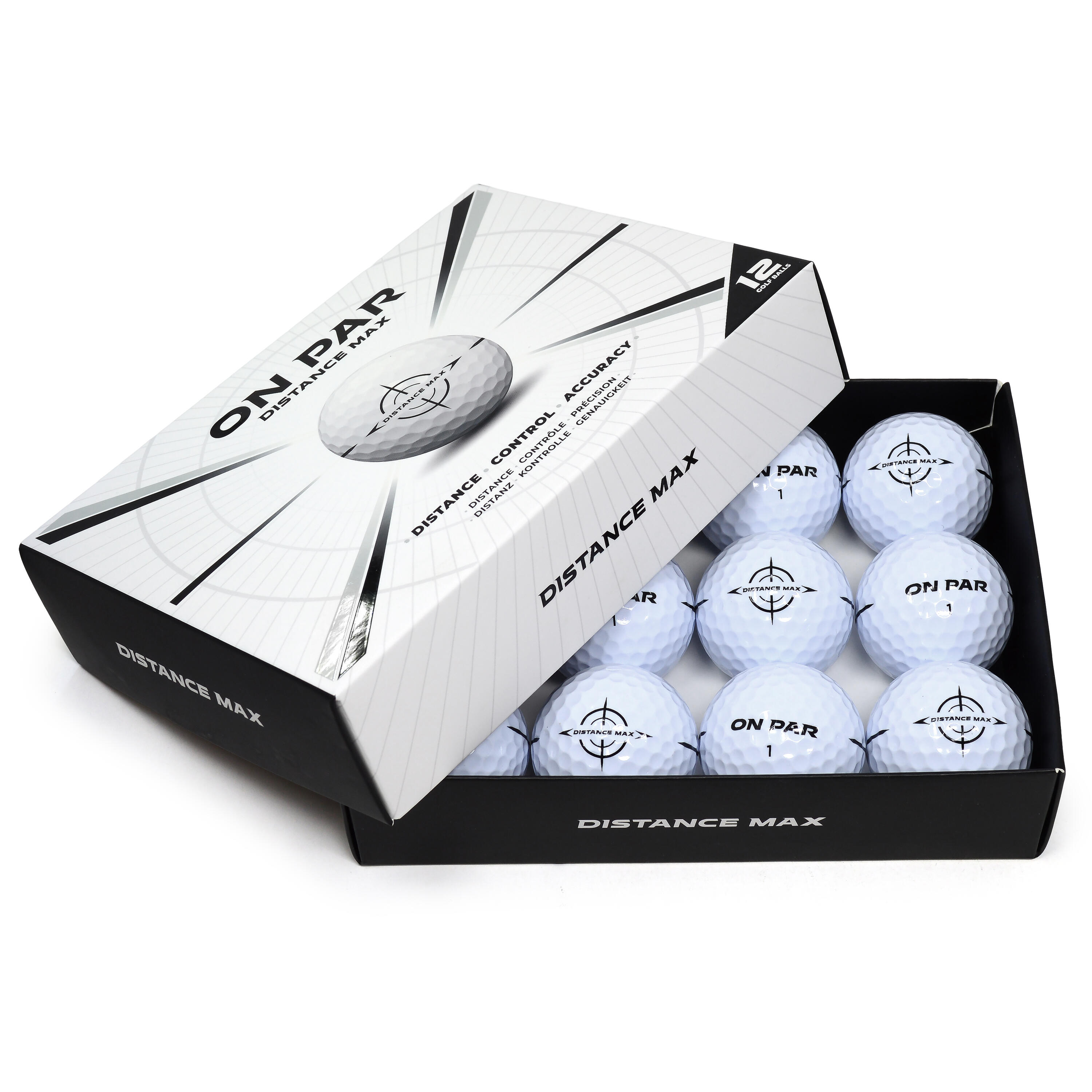 Lot de 12 balles de golf blanches - Distance maximale 2/6