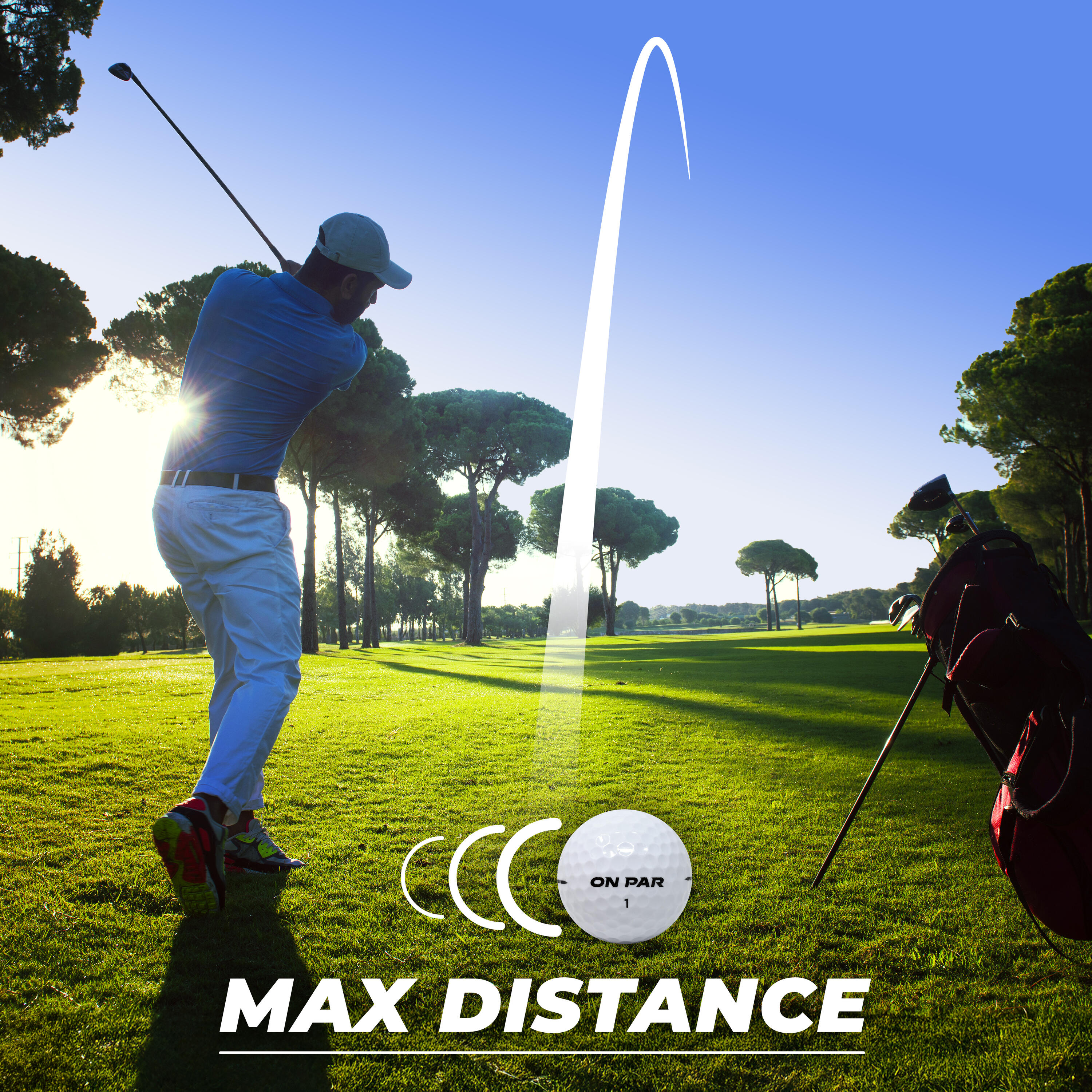 Lot de 12 balles de golf blanches - Distance maximale 5/6