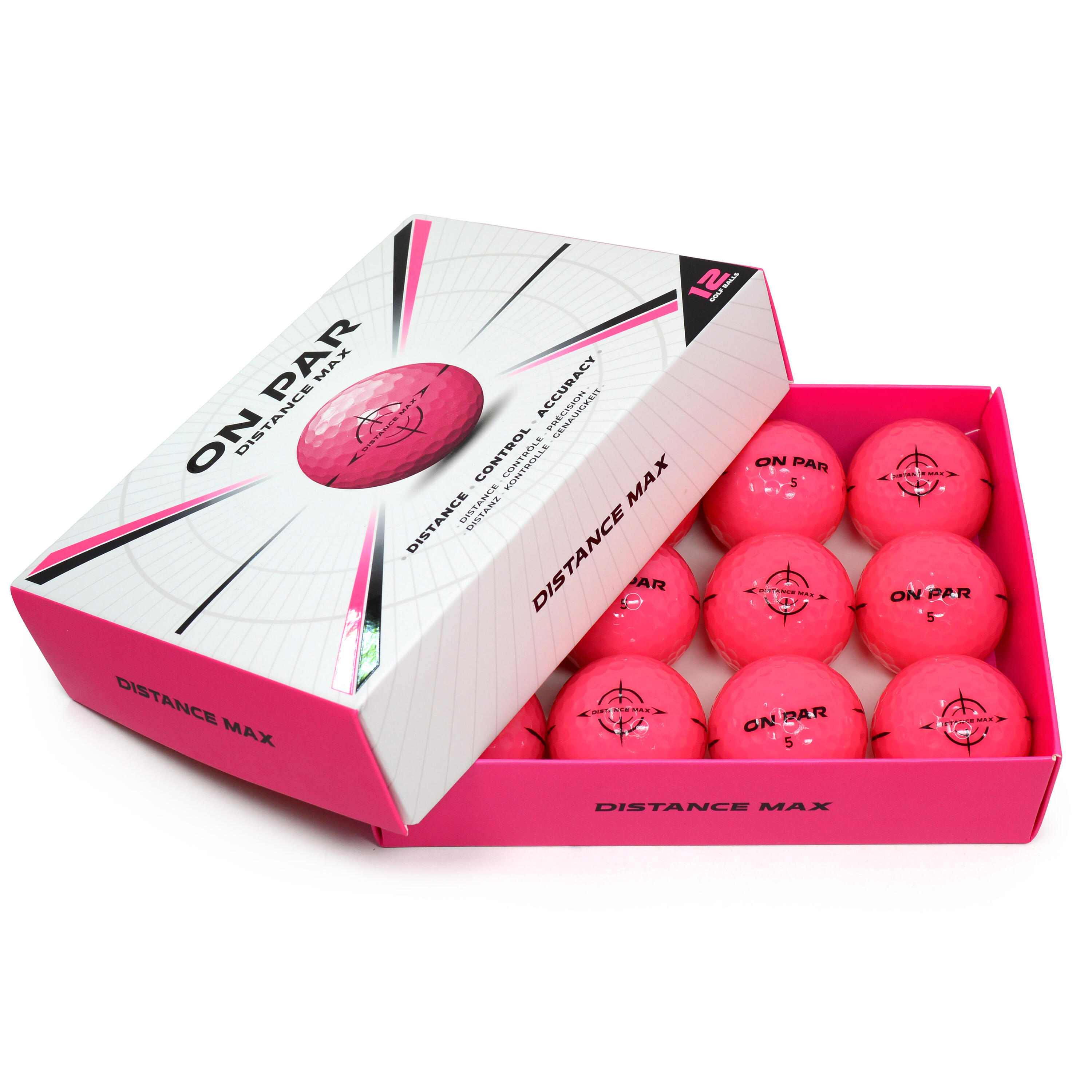 Balle de golf pack 12 rose - Distance Max 2/6