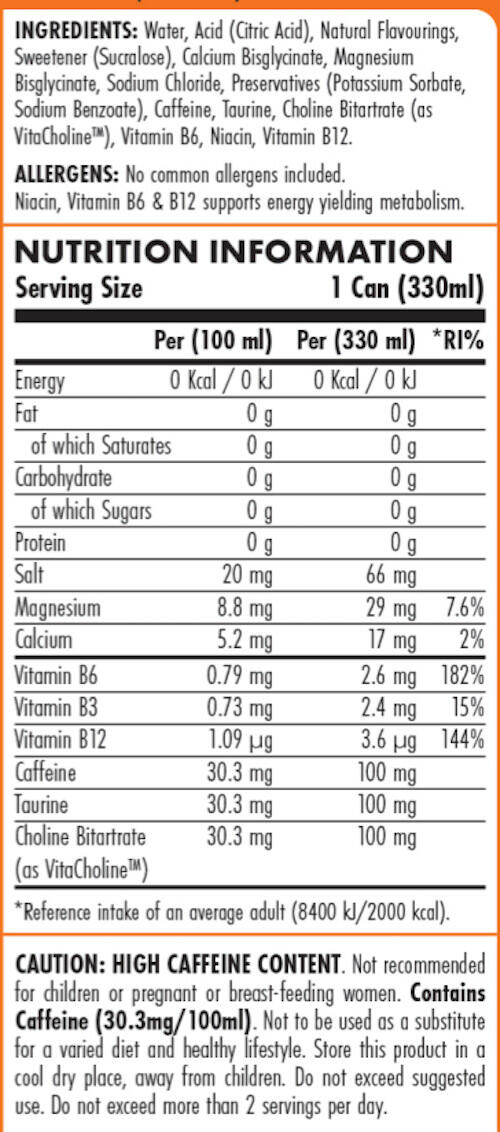 Boissons énergisantes - BodyFuel Energy Cans - Orange Pack de 12 3/3
