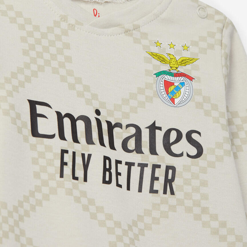 Babygrow Réplica Equipamento Alternativo Bege SL Benfica 2025-2026 2/3