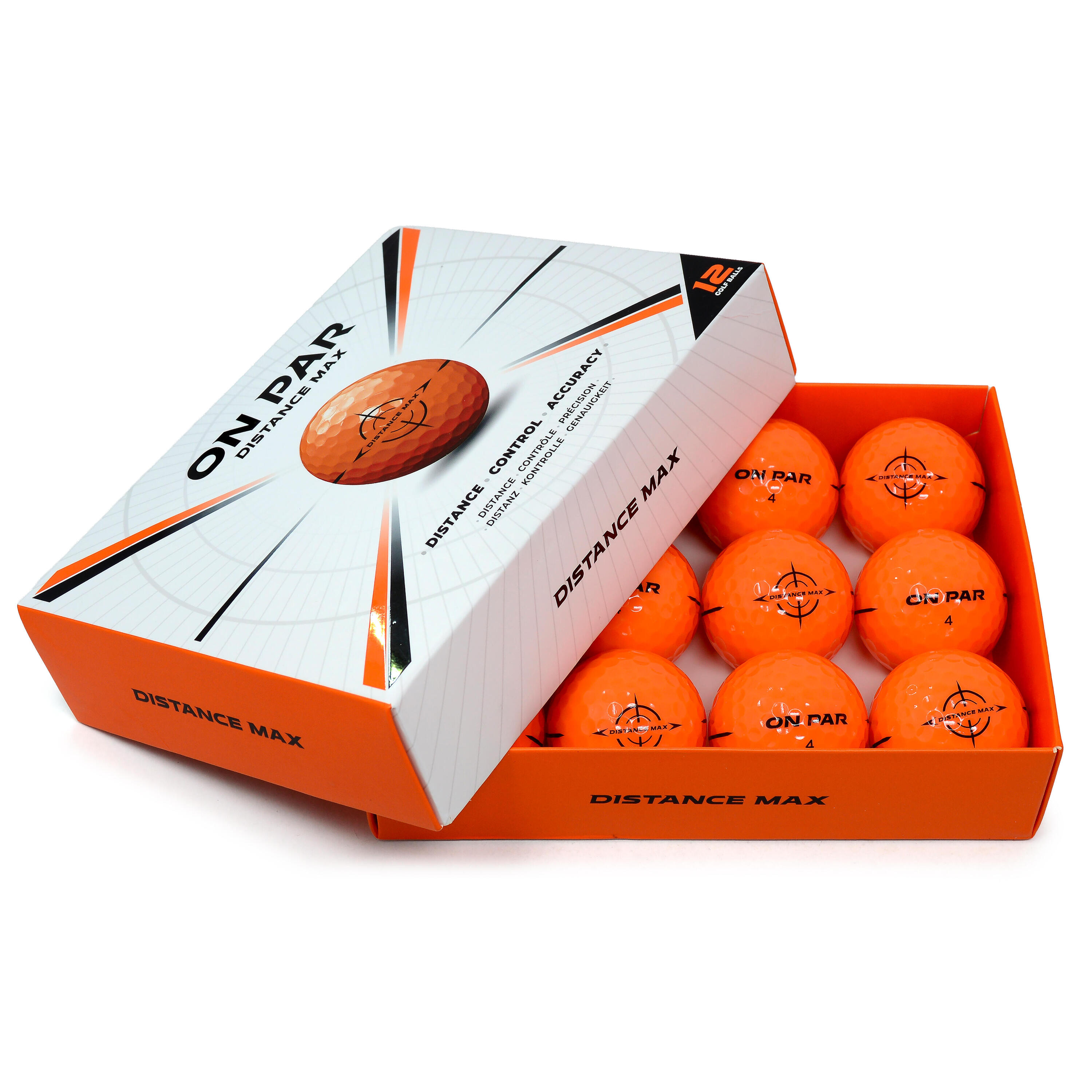 Lot de 12 balles de golf orange - Distance maximale 2/6
