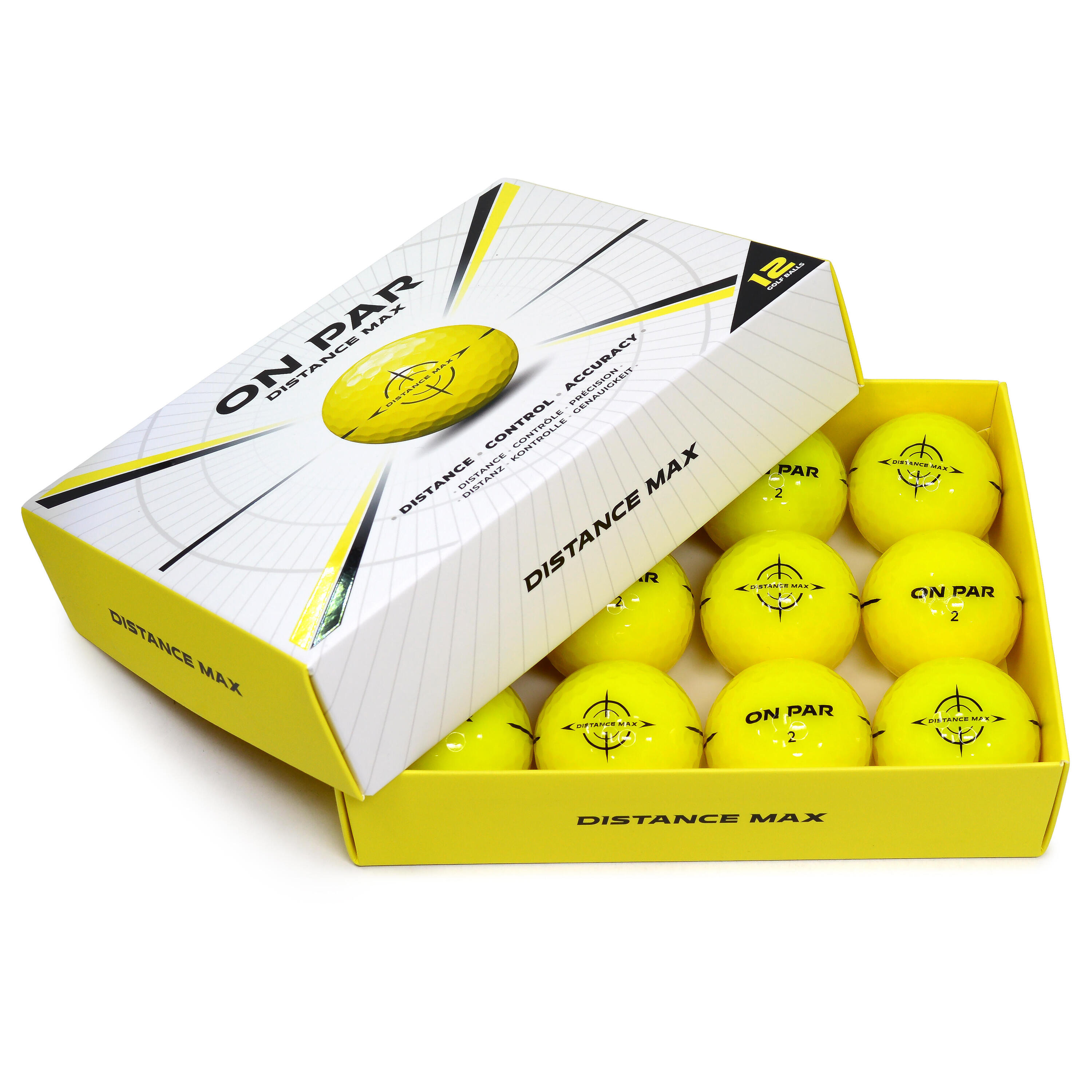 Balle de golf pack 12 jaune - Distance Max 2/6