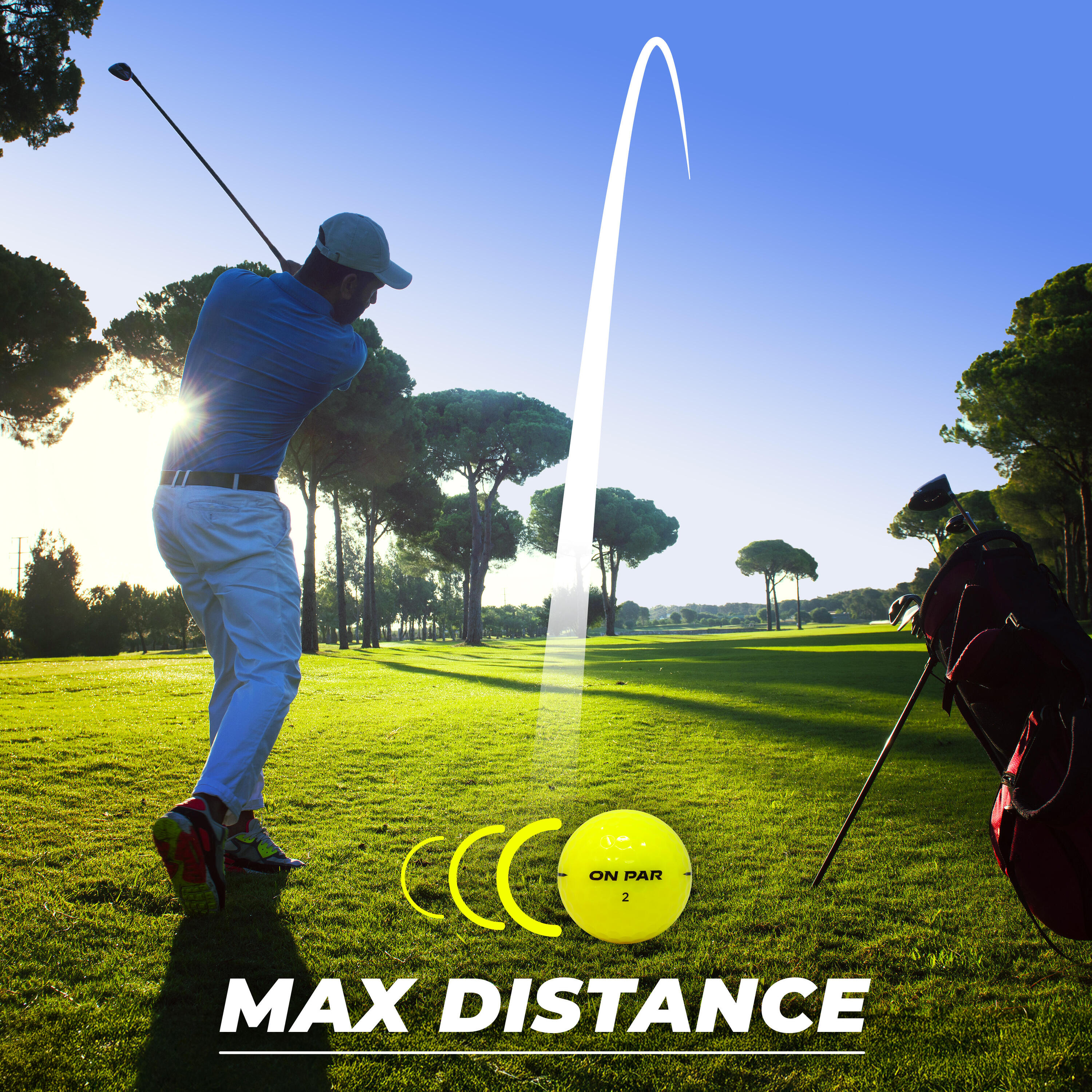 Balle de golf pack 12 jaune - Distance Max 5/6