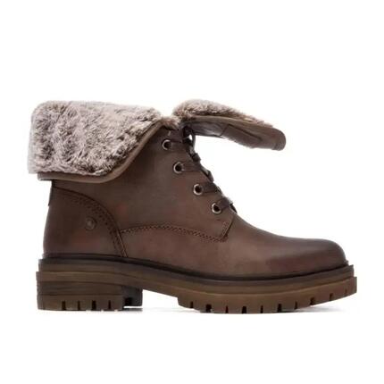 Flache Stiefeletten Damen Refresh Braun