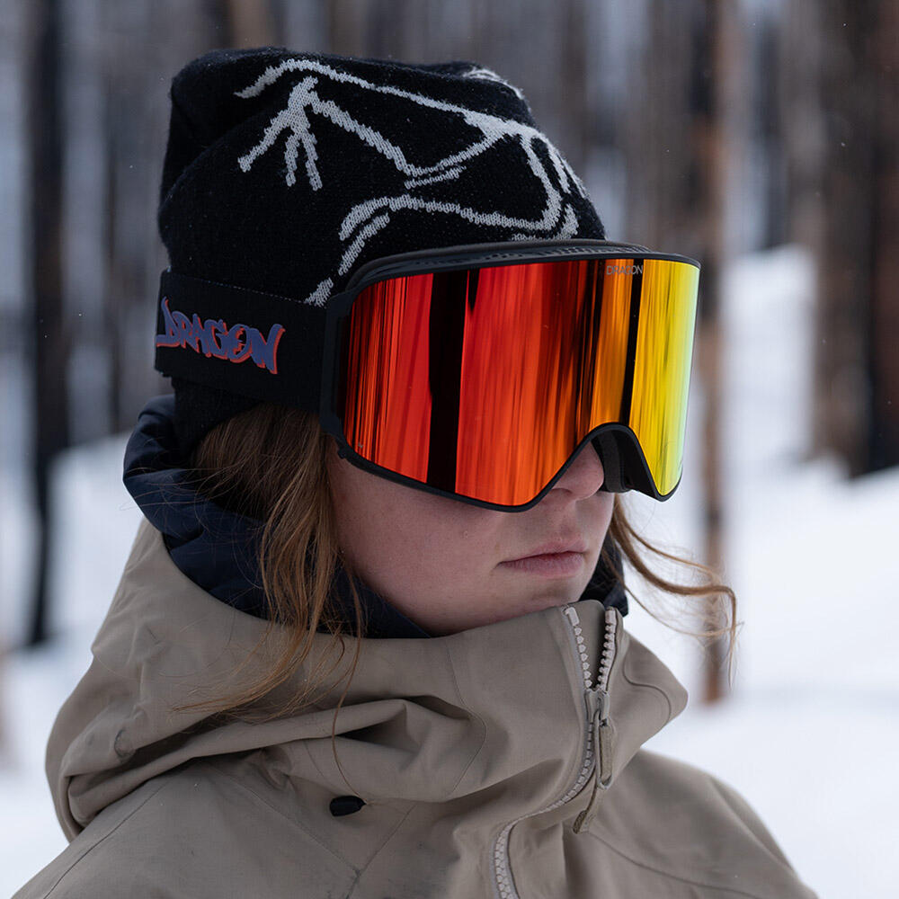 NFX MAG OTG Unisex Snow Goggles - Rattled/Lumalens Red Ionized