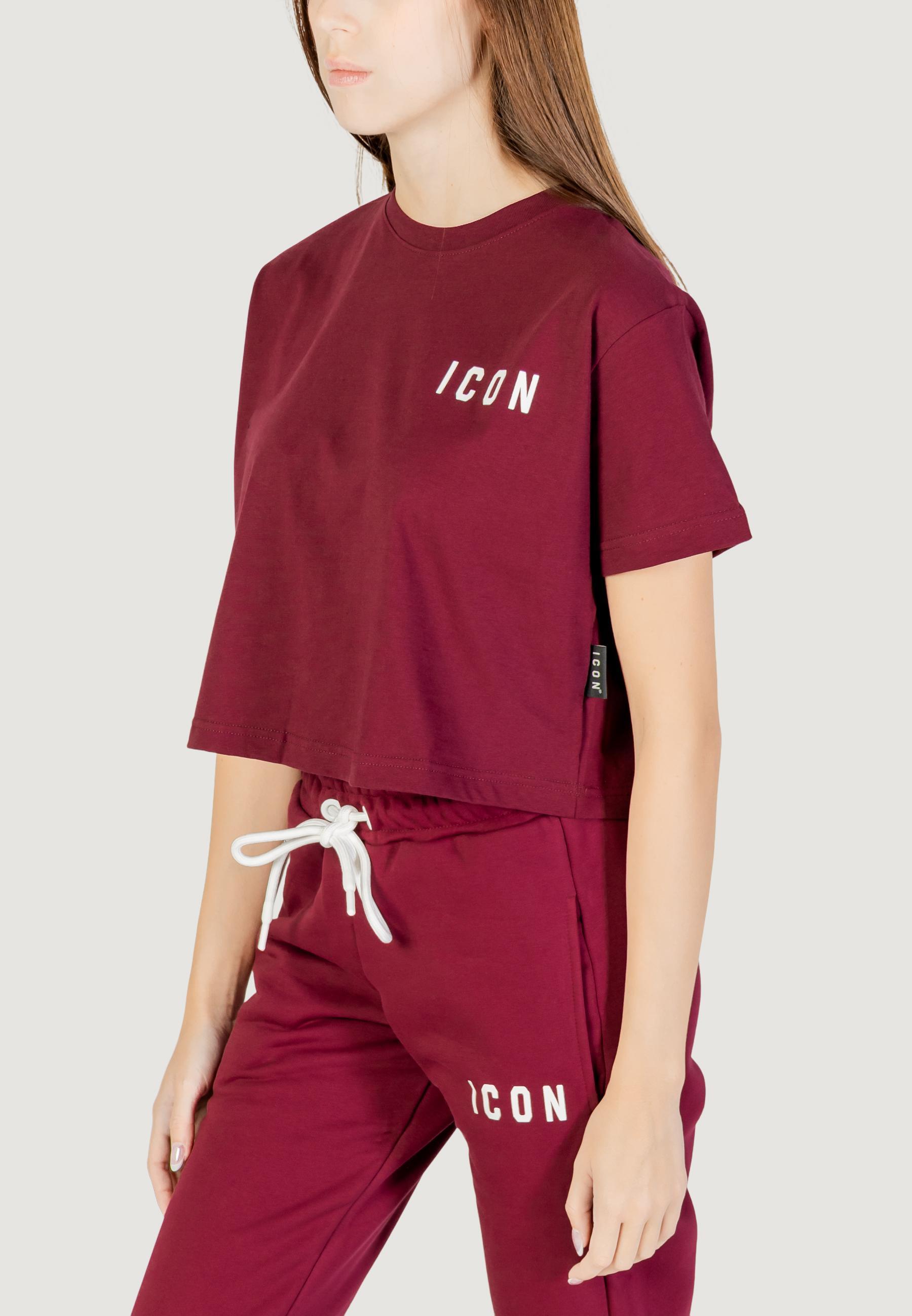 t-shirt crop top  FEMME bordeaux 3/5