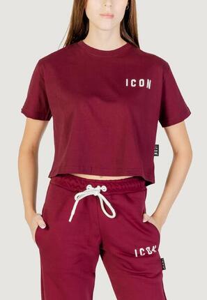 Crop top T-shirt DAMES Bordeauxrood