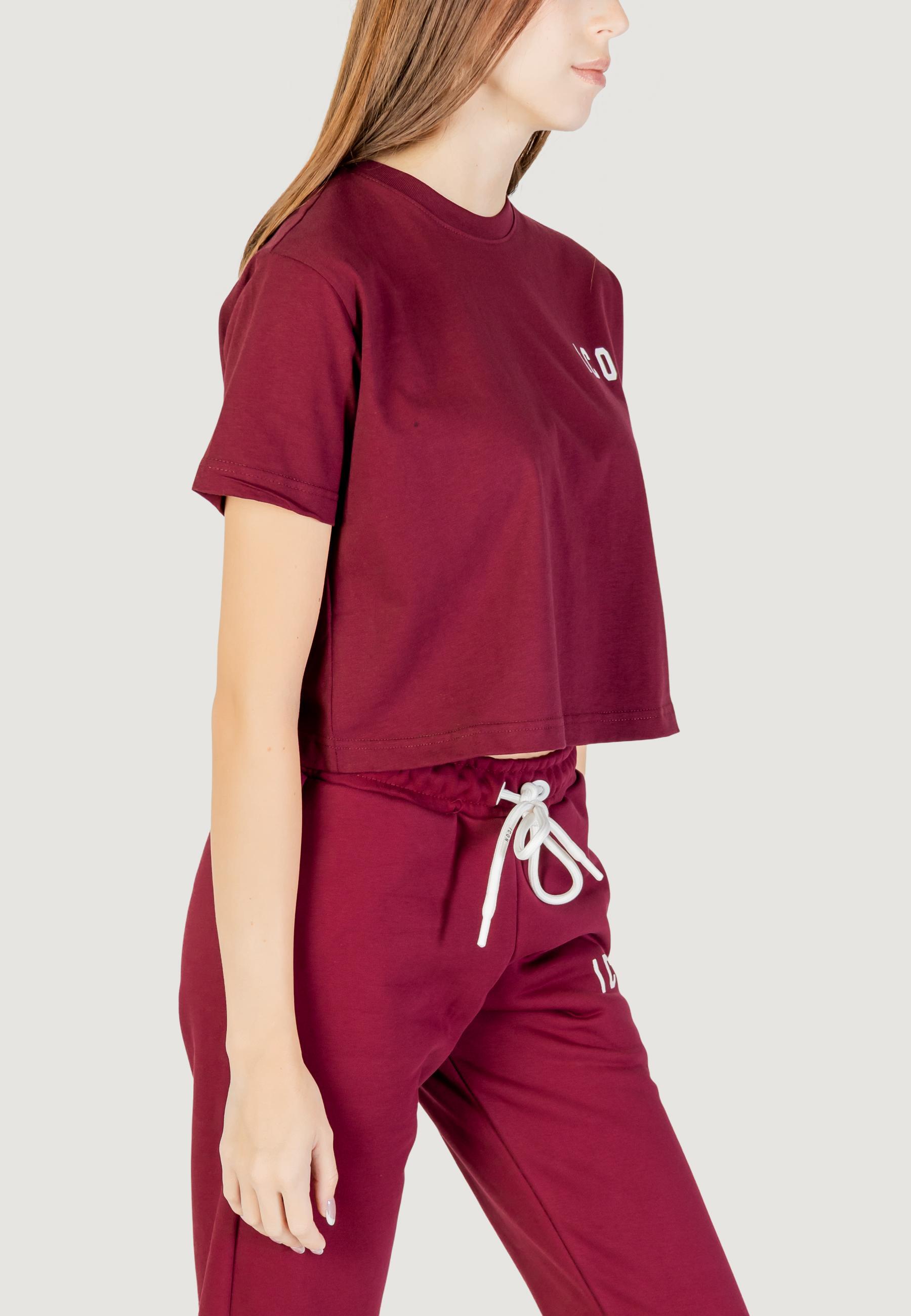 t-shirt crop top  FEMME bordeaux 4/5