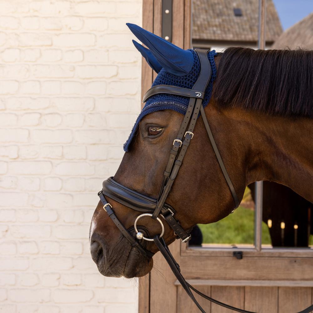 Fliegenhaube Wellington soundless velvet mini pearls marine 2/3