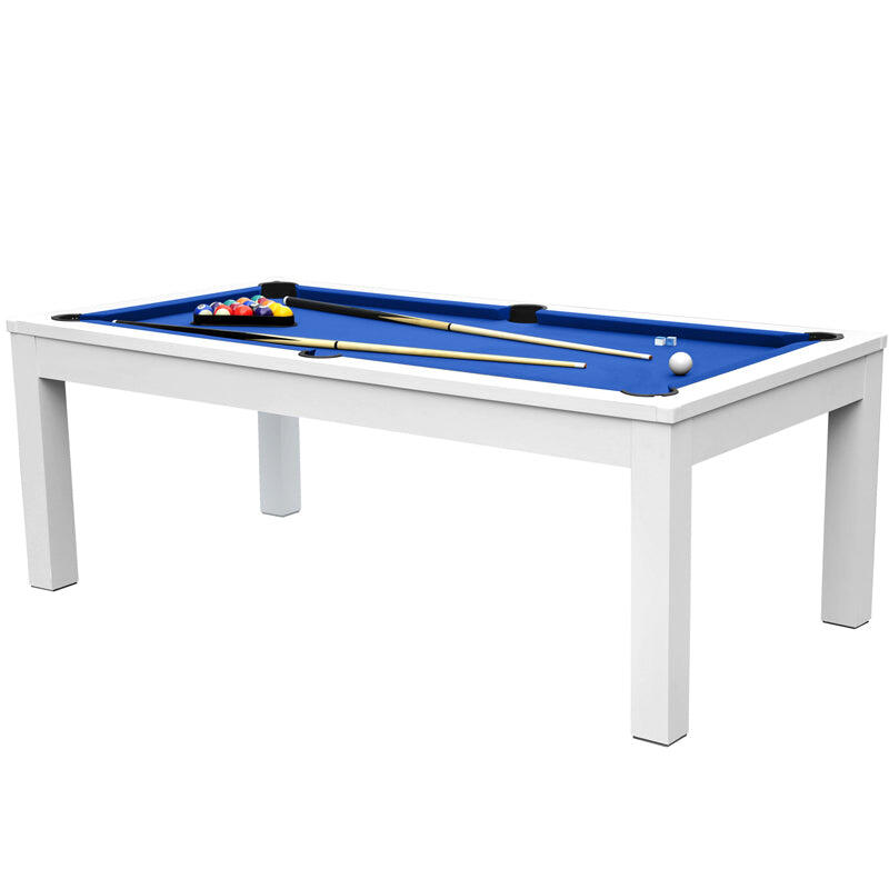 Table de Billard Eddie convertible blanche tapis bleu 6/7
