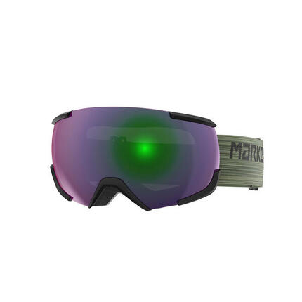 Masque De Ski 16:10+ Black W Green Plasma Mirror Cat 1+2 Adulte