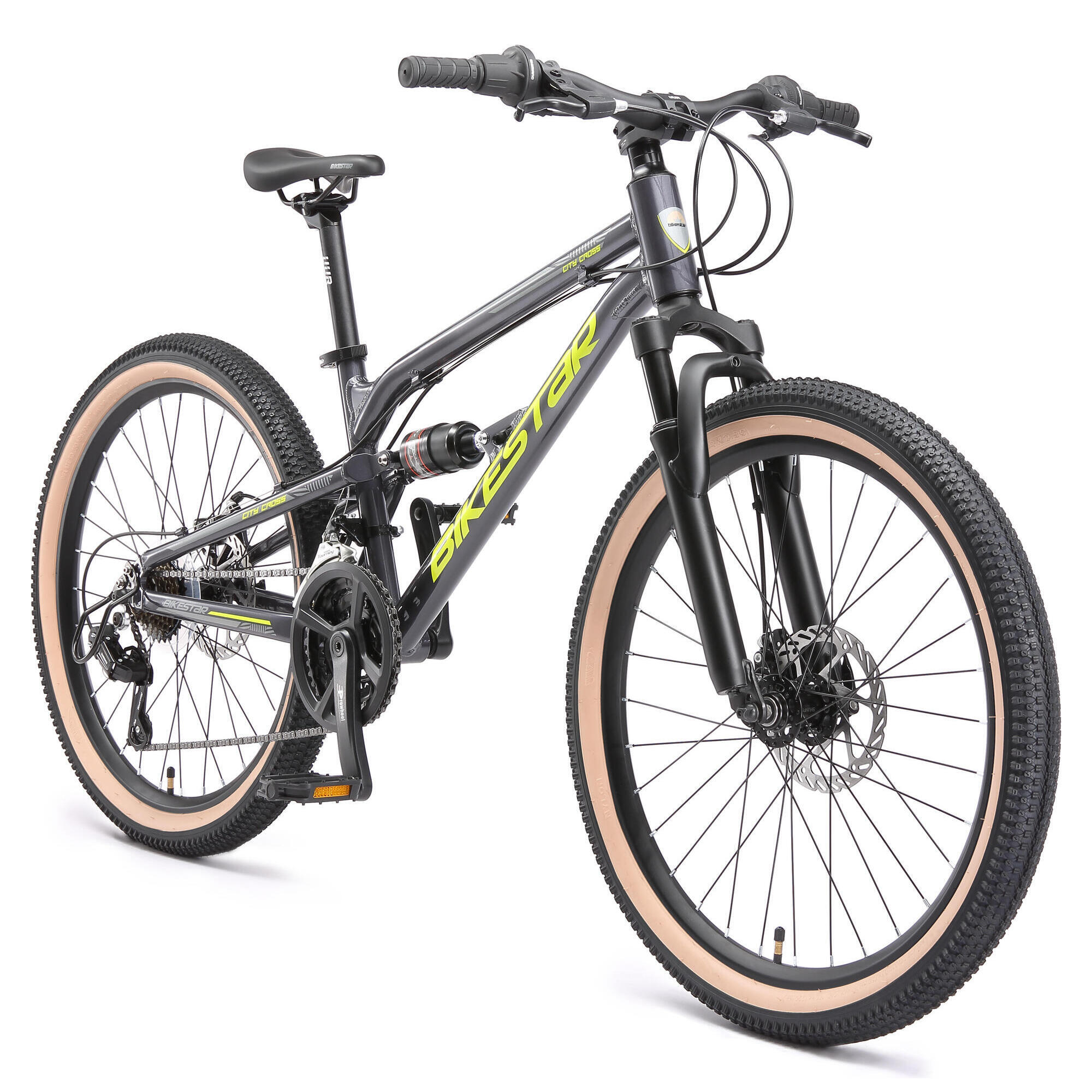 Bikestar - Vtt 24" Aluminium, Vélo Enfant 9 Ans, Semi-rigide, 21 Vitesses, Frein À Disque - Vélo Enfant - Noir - 24" - Decathlon