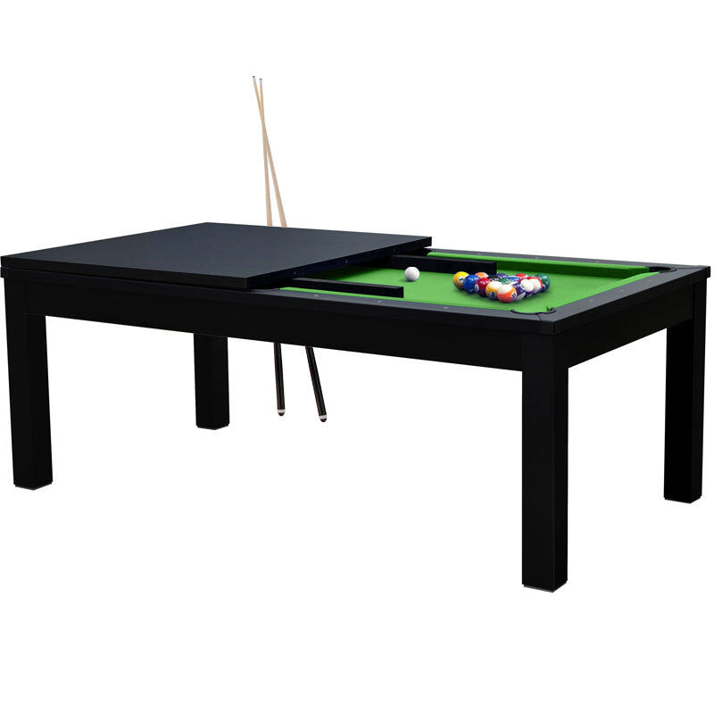 Rendezvousdeco - Table De Billard Eddie Convertible Noire Tapis Vert - Billard - Vert - Taille Unique - Decathlon