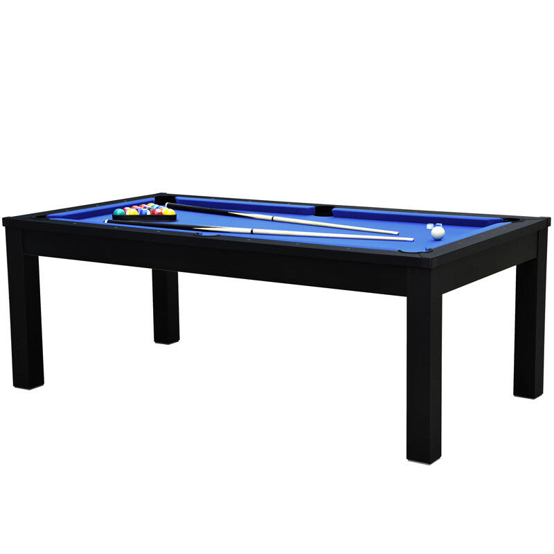 Table de Billard Eddie convertible noire tapis bleu 6/7