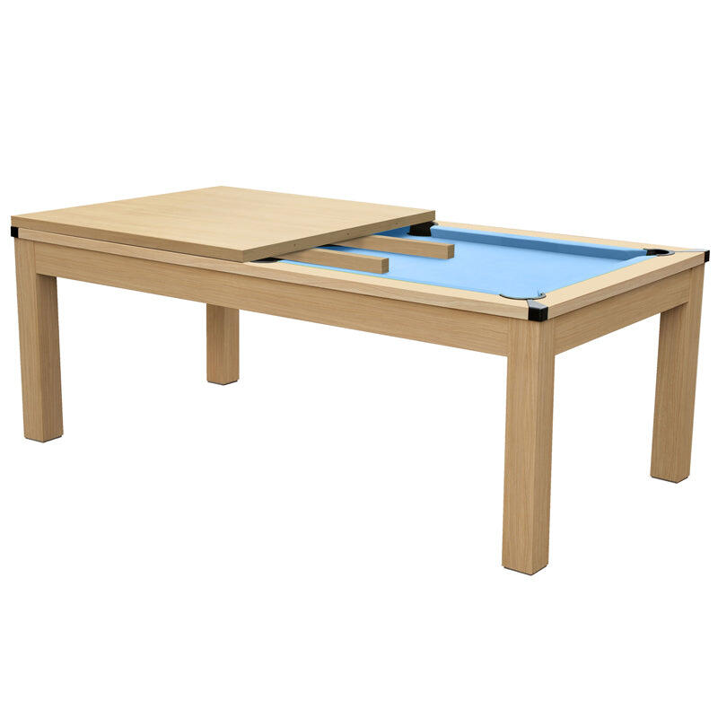 Tavolo da biliardo trasformabile Eddie, legno di faggio, tappeto blu 2/7