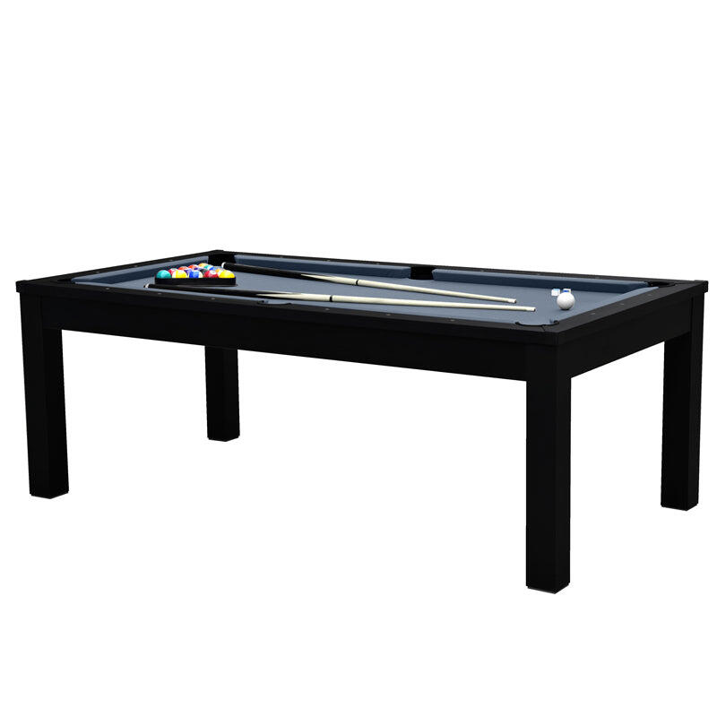 Table de Billard Eddie convertible noire tapis gris 6/7
