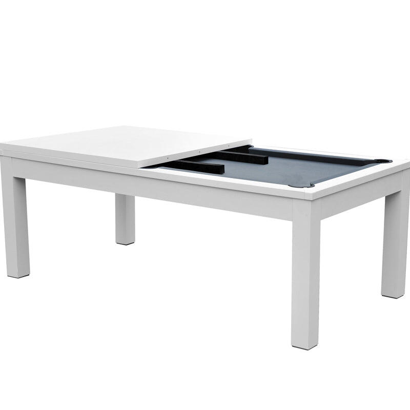 Table de Billard Eddie convertible blanche tapis gris 2/7