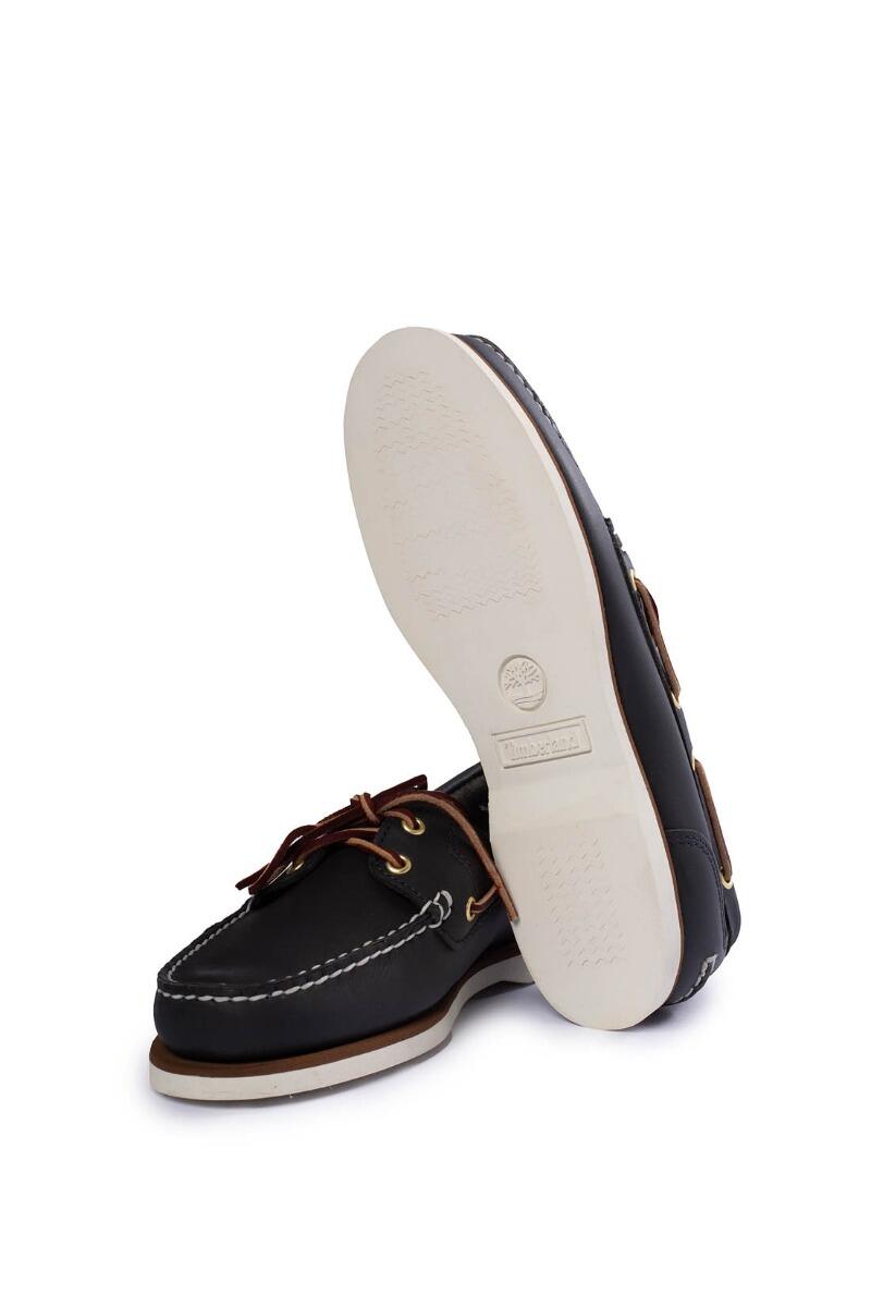 Scarpe da barca Amherst 2-Eye in pelle pieno fiore blu marino 2/5