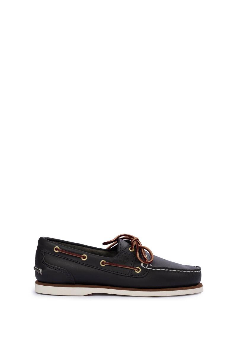 Scarpe da barca Amherst 2-Eye in pelle pieno fiore blu marino 1/5