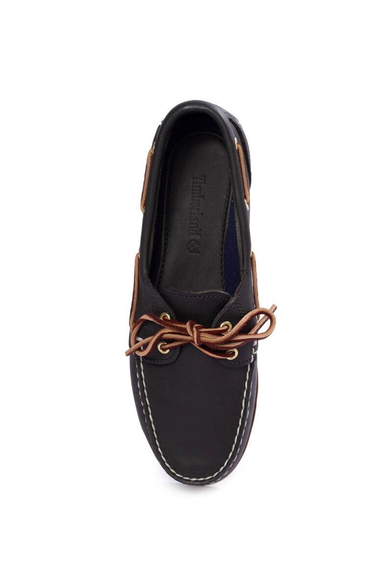 Scarpe da barca Amherst 2-Eye in pelle pieno fiore blu marino 5/5