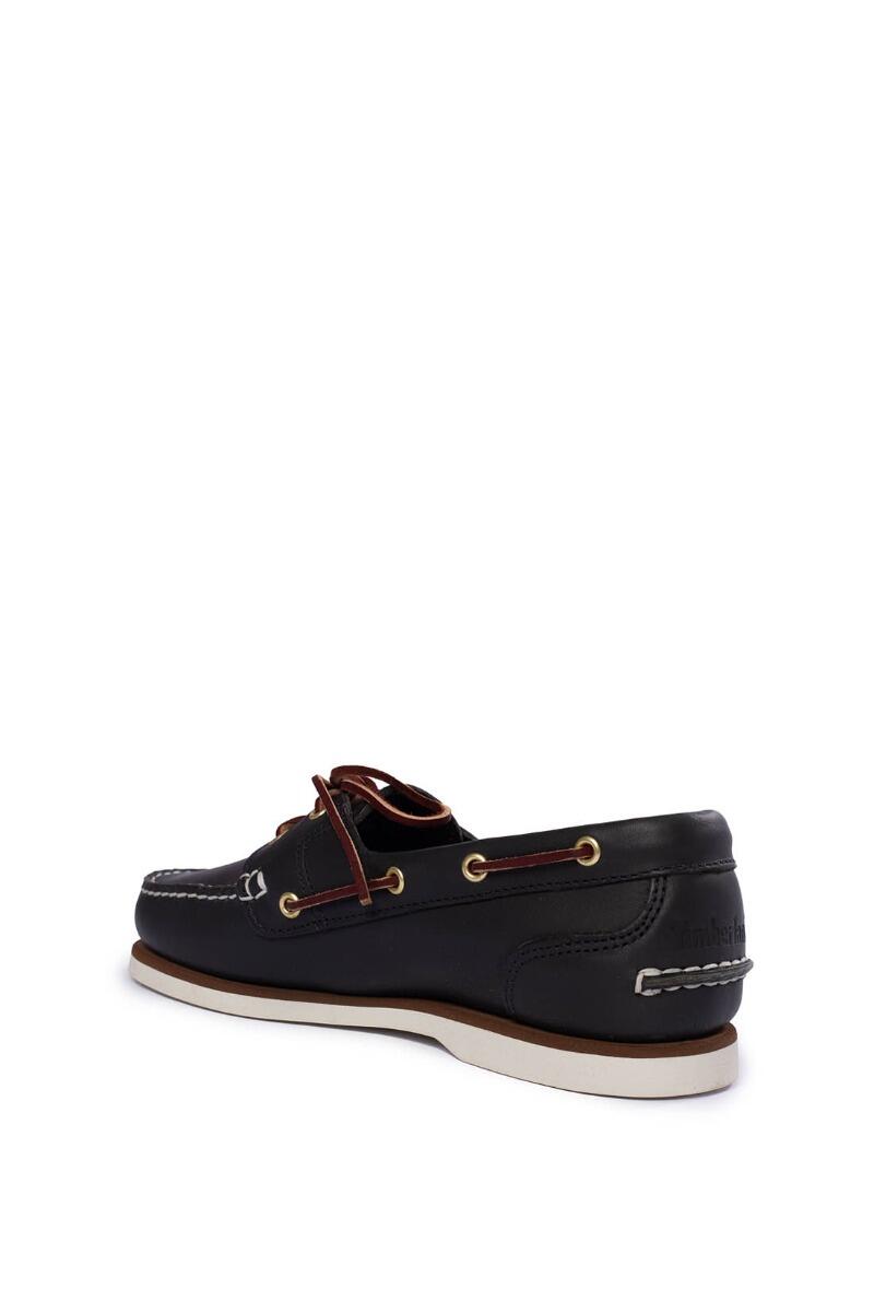 Scarpe da barca Amherst 2-Eye in pelle pieno fiore blu marino 4/5