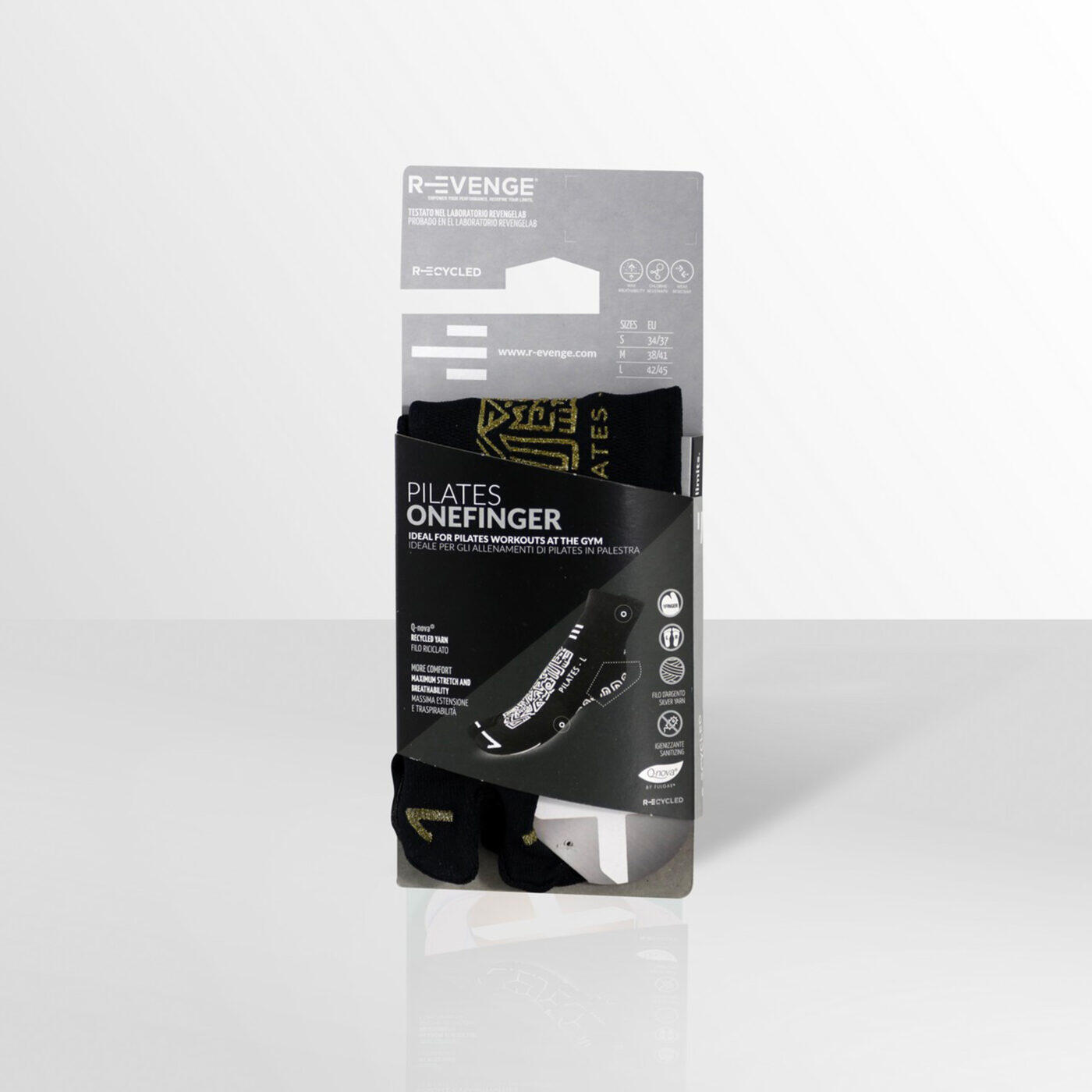 Calcetín Pilates 1Finger Fuxia, ideal para Pilates, Yoga y Gym 5/7