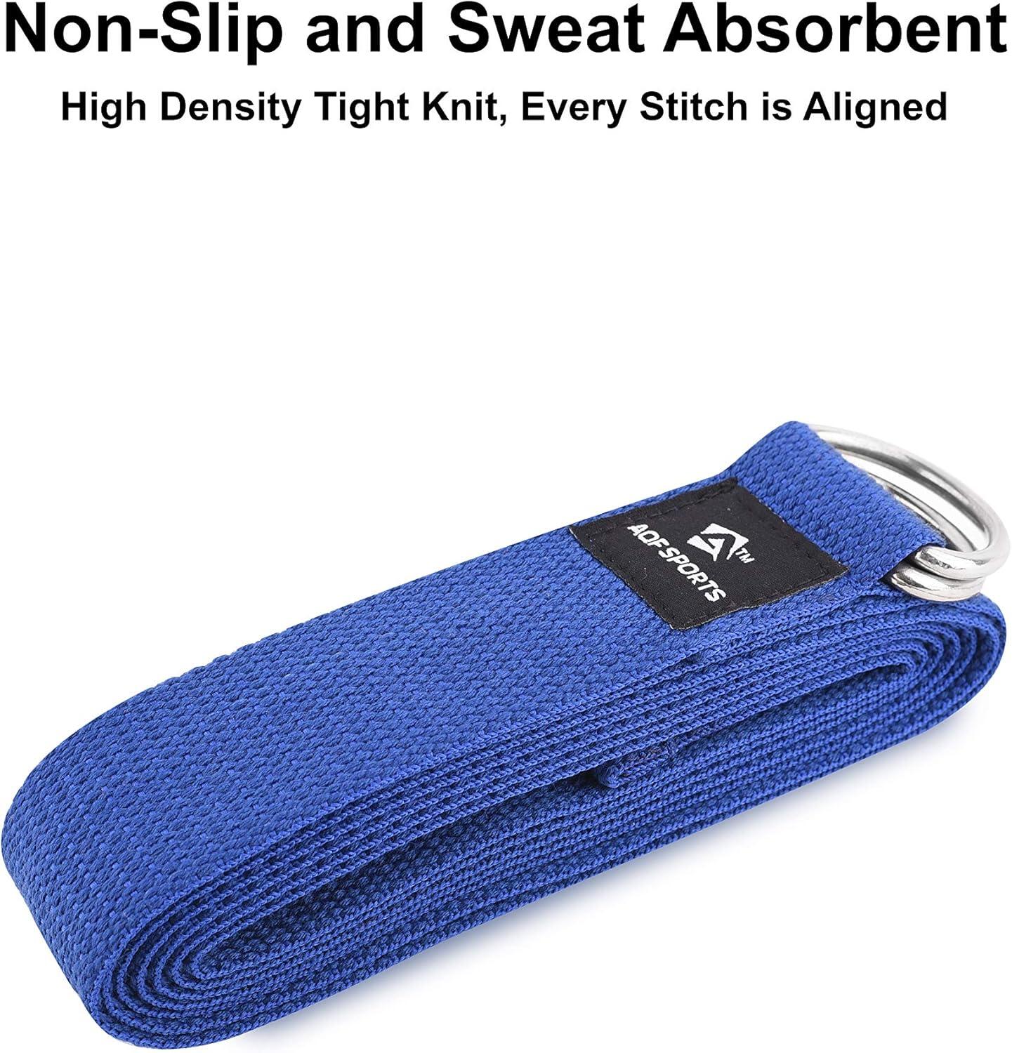 8-Foot Cotton Yoga Strap With D-Ring Buckle - Tan/Natural For Stretching & Flexibility