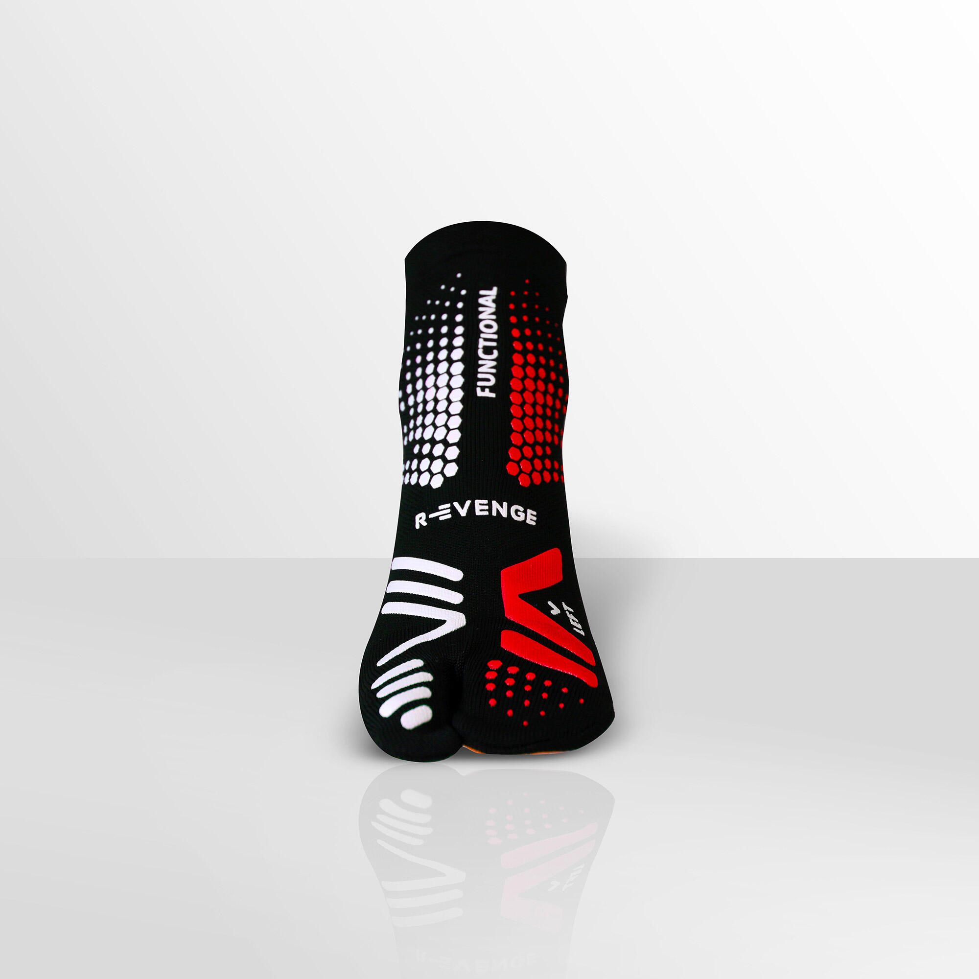 Functional Socken Schwarz/Rot. Ideal für Functional Training und Antigravity. 2/7