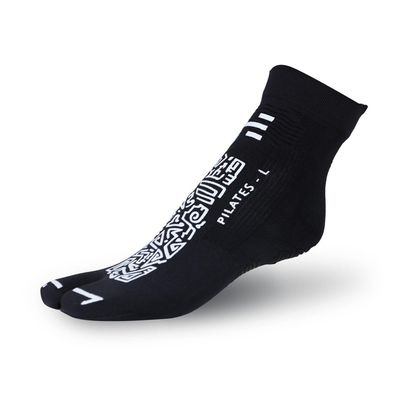 R-evenge - Chaussette Pilates 1finger Noir/blanc, Idéale Pour Le Pilates, Le Yoga, La Gym - Chaussettes - Blanc|noir - 34/37 - Decathlon